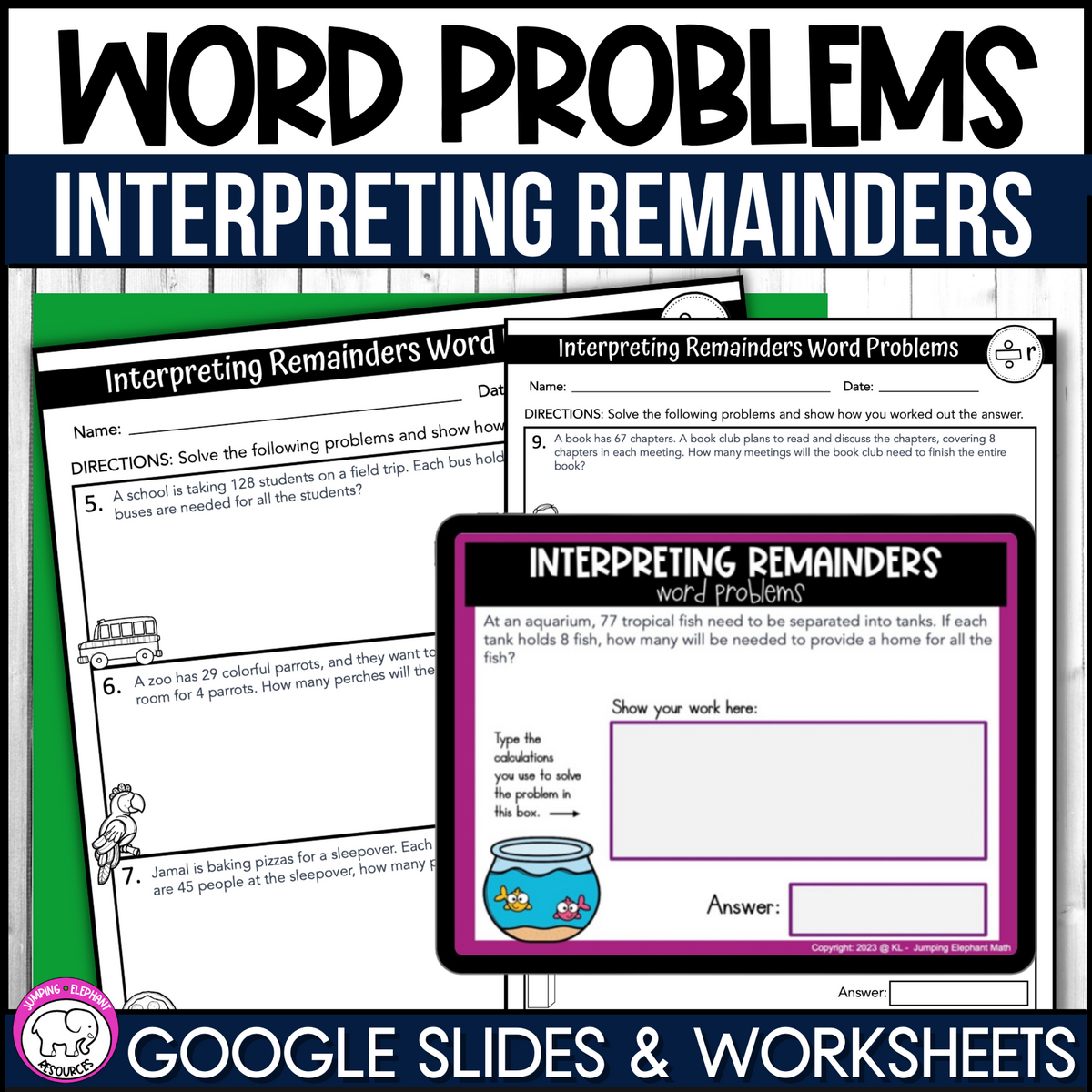 Interpreting Remainders Word Problems Division Google Slides And Worksheets Made By Teachers Interpreting Remainders Word Problems Division Google Slides And Worksheets Made By Teachers