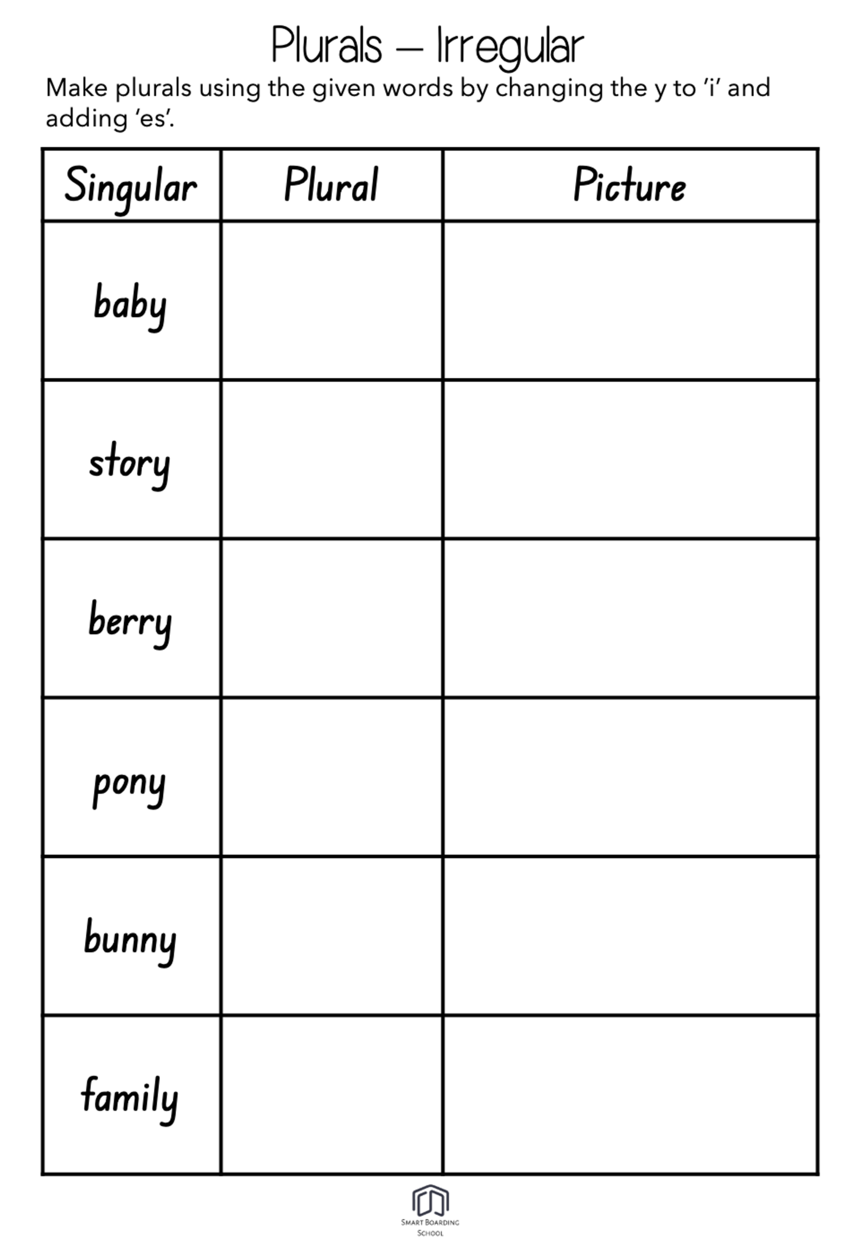 Irregular Plural Nouns Worksheet Irregular Plural Nouns Worksheet