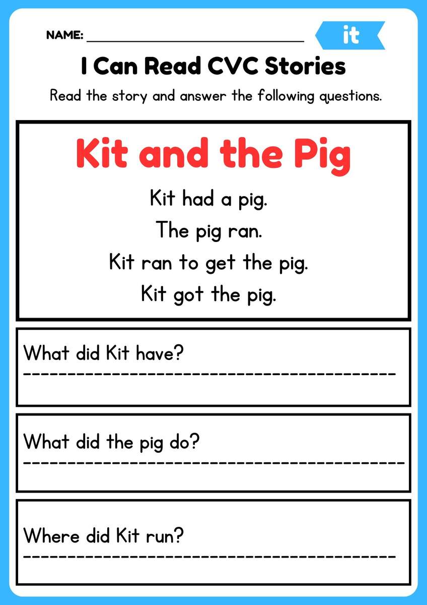 It CVC Decodable Short Stories With Questions Word Families Made By Teachers It CVC Decodable Short Stories With Questions Word Families Made By Teachers