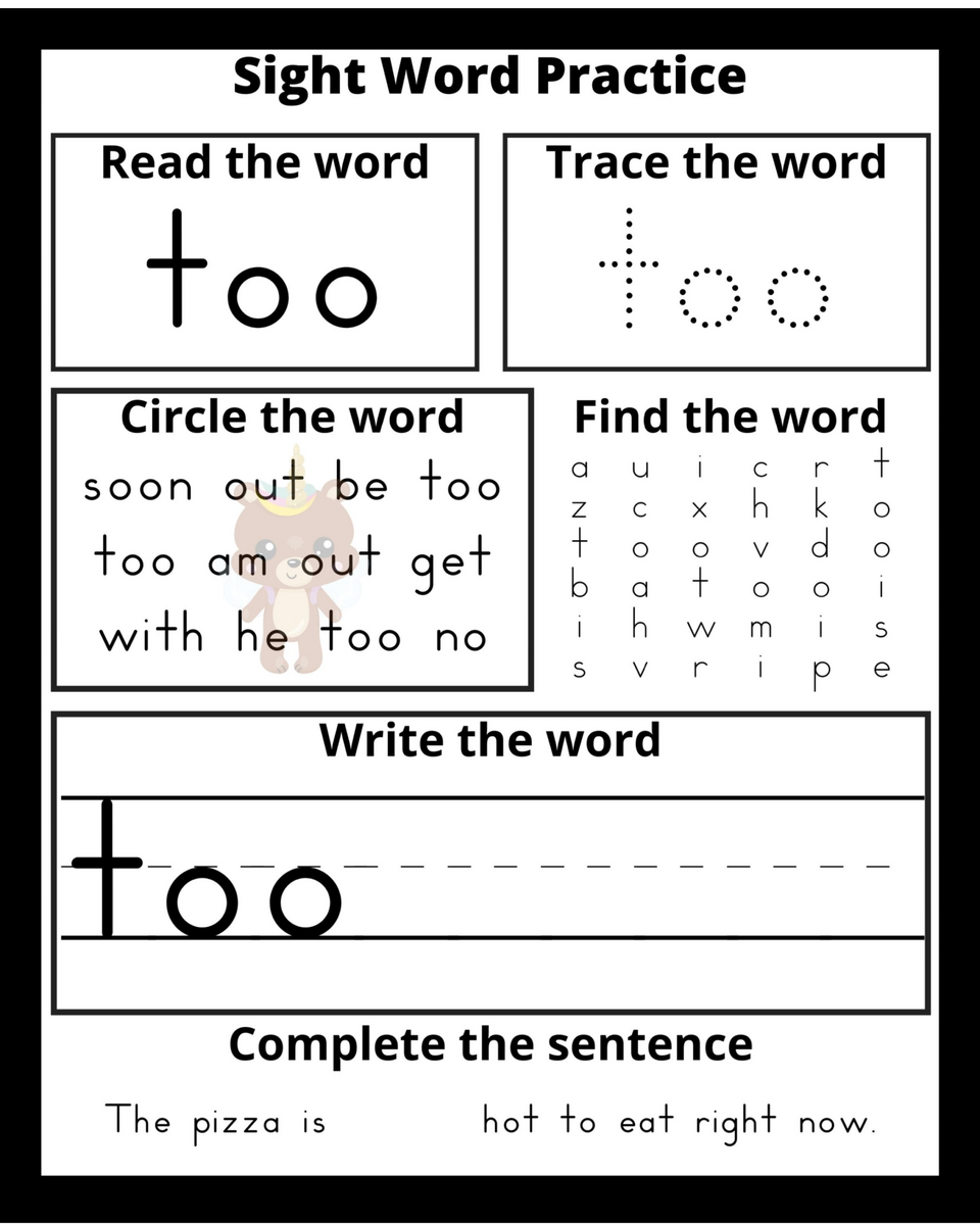 Sight Words Practice Kids Activity Book Made By Teachers