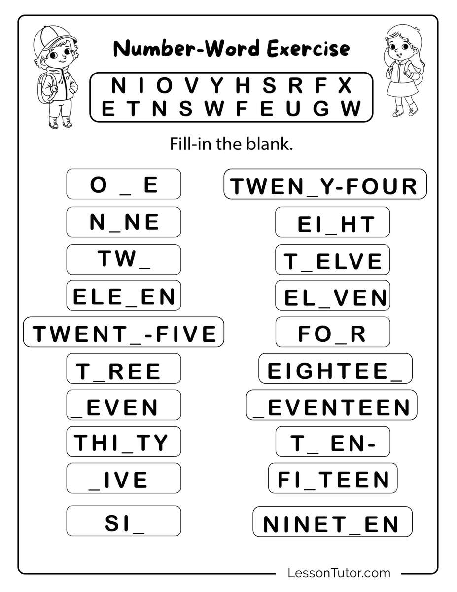 Kindergarten Numbers In Words 1 30 Worksheets Free Coloring Pages PDF Printables And Worksheets Lesson Tutor