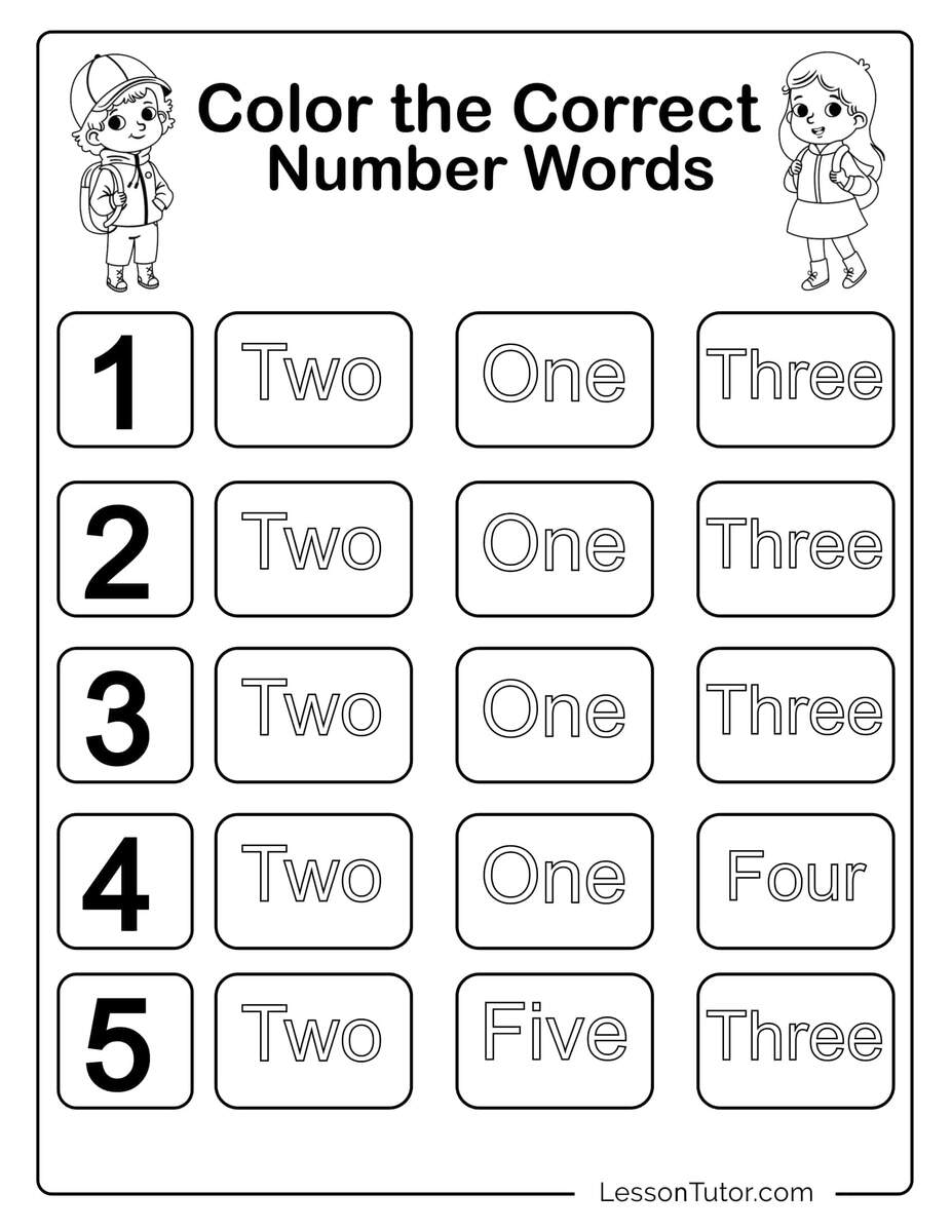 Kindergarten Numbers In Words 1 30 Worksheets Free Coloring Pages PDF Printables And Worksheets Lesson Tutor