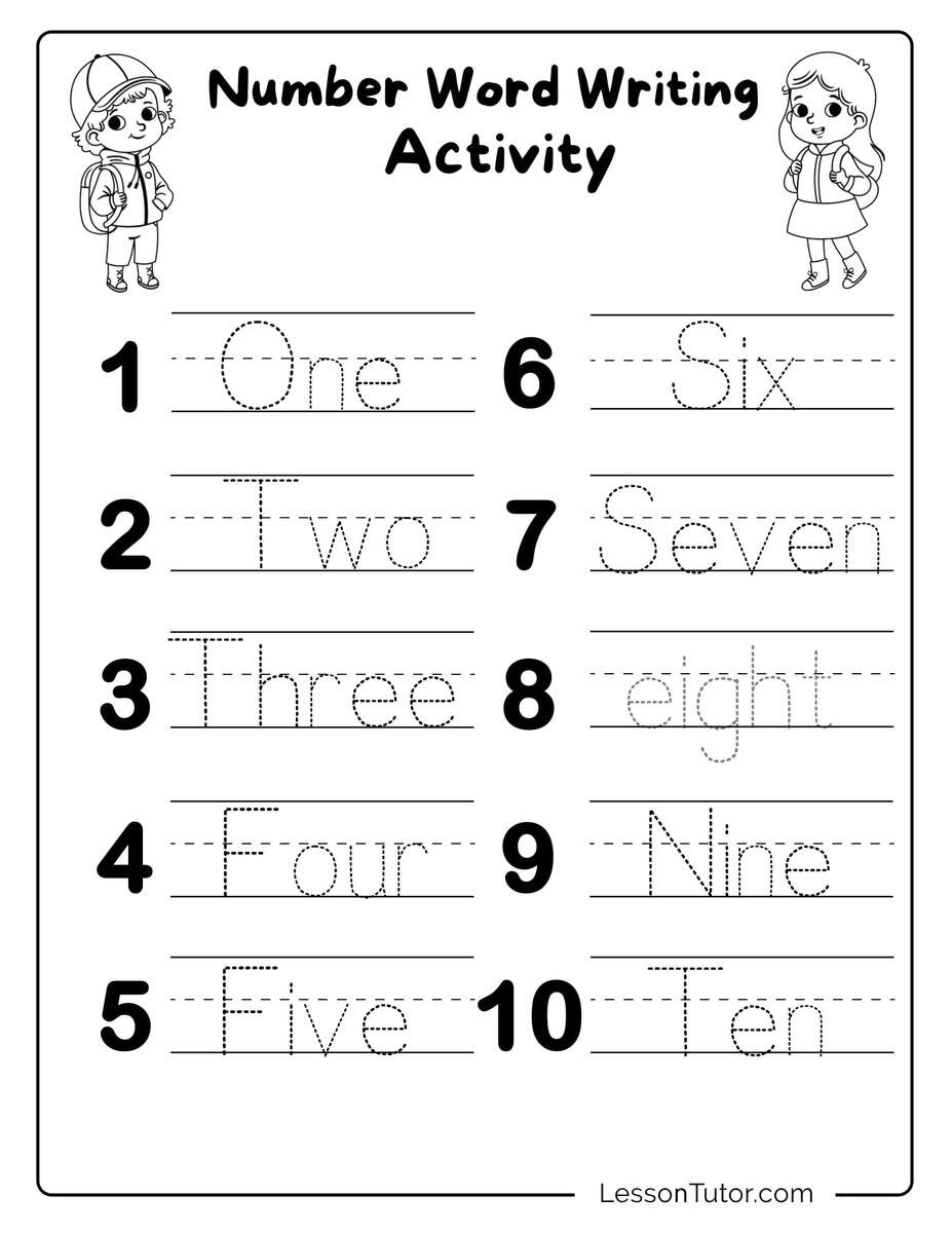 Kindergarten Numbers In Words 1 30 Worksheets Free Coloring Pages PDF Printables And Worksheets Lesson Tutor