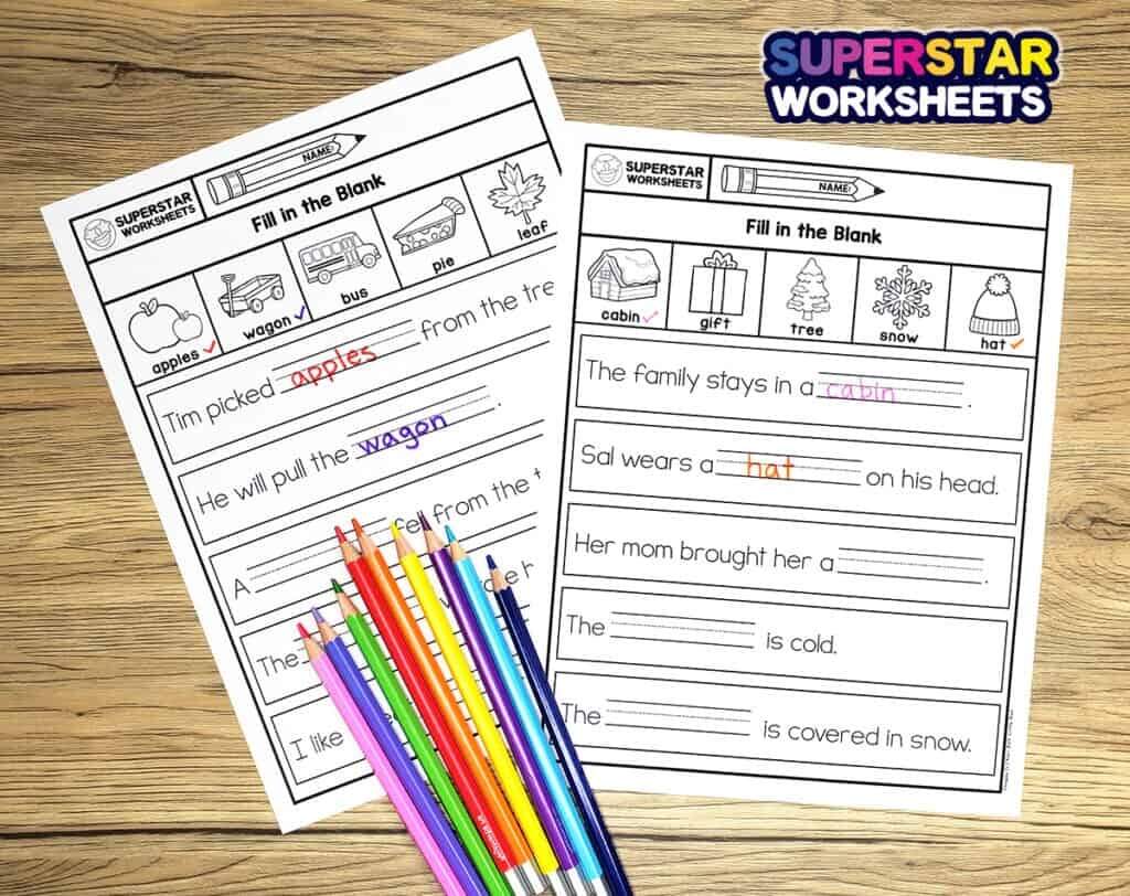 Kindergarten Word Bank Writing Worksheets Superstar Worksheets Sentence Writing Worksheets To Practice Revising First Grade Centers And More