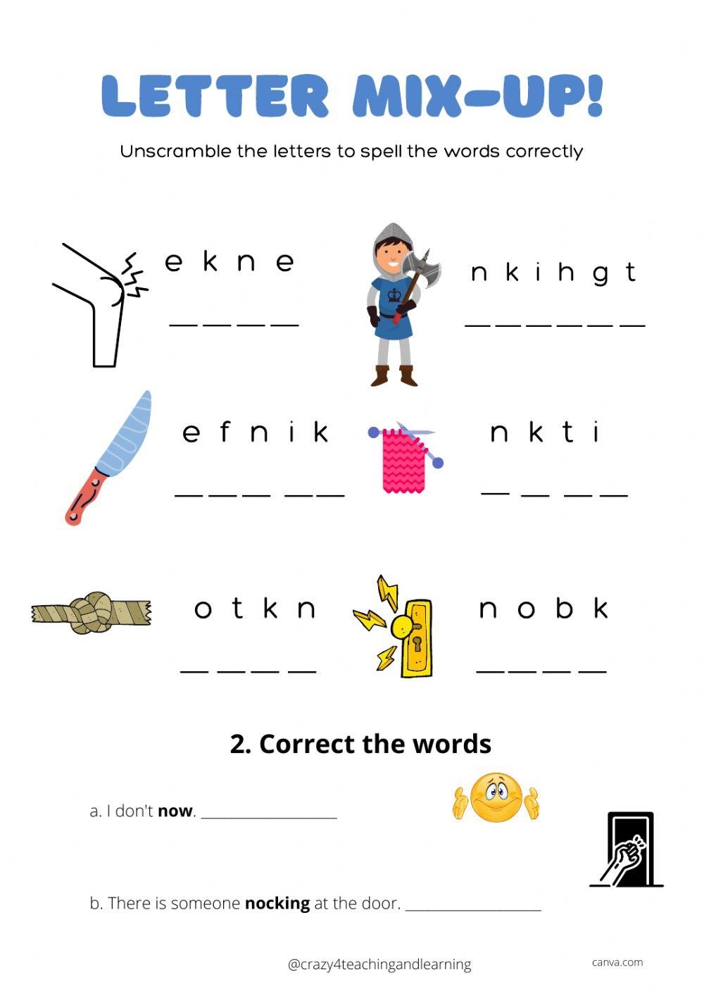 Kn Spelling Worksheet Worksheets Library Kn Spelling Worksheet Worksheets Library
