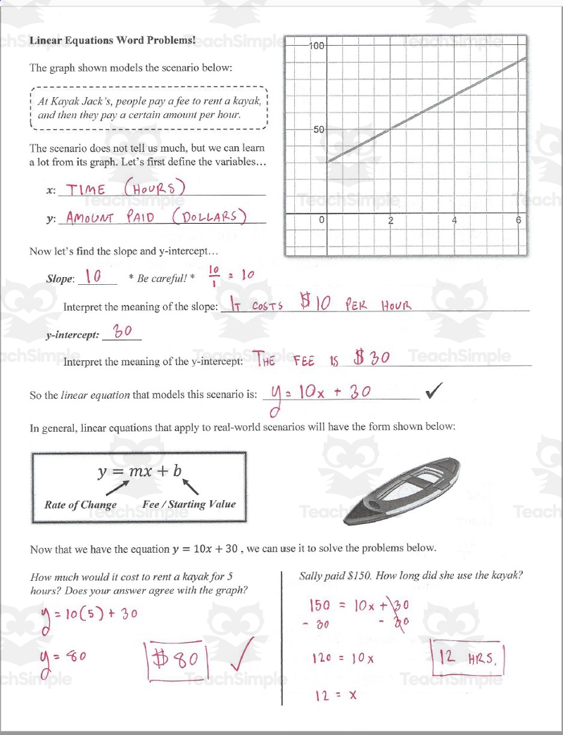Linear Equation Word Problems Guided Notes Homework Set By Teach Simple Free Linear Function Word Problems Worksheet Download Free Linear Function Word Problems Worksheet Png Images Free Worksheets On Clipart Library