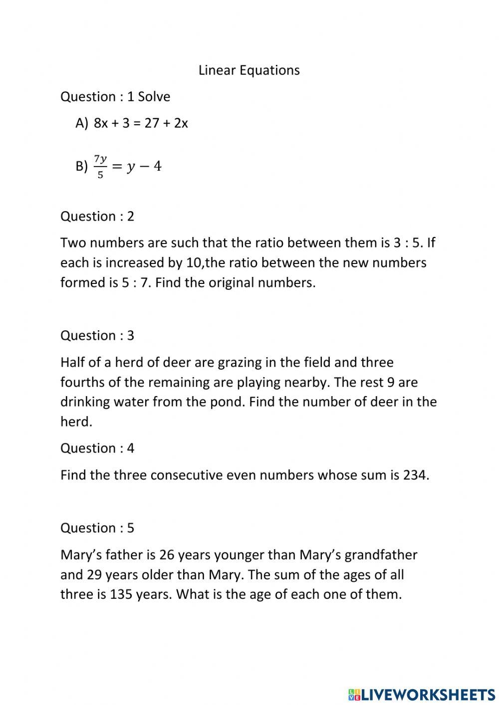 Linear Equation Word Problems Worksheet Worksheets Library Linear Equation Word Problems Worksheet Worksheets Library