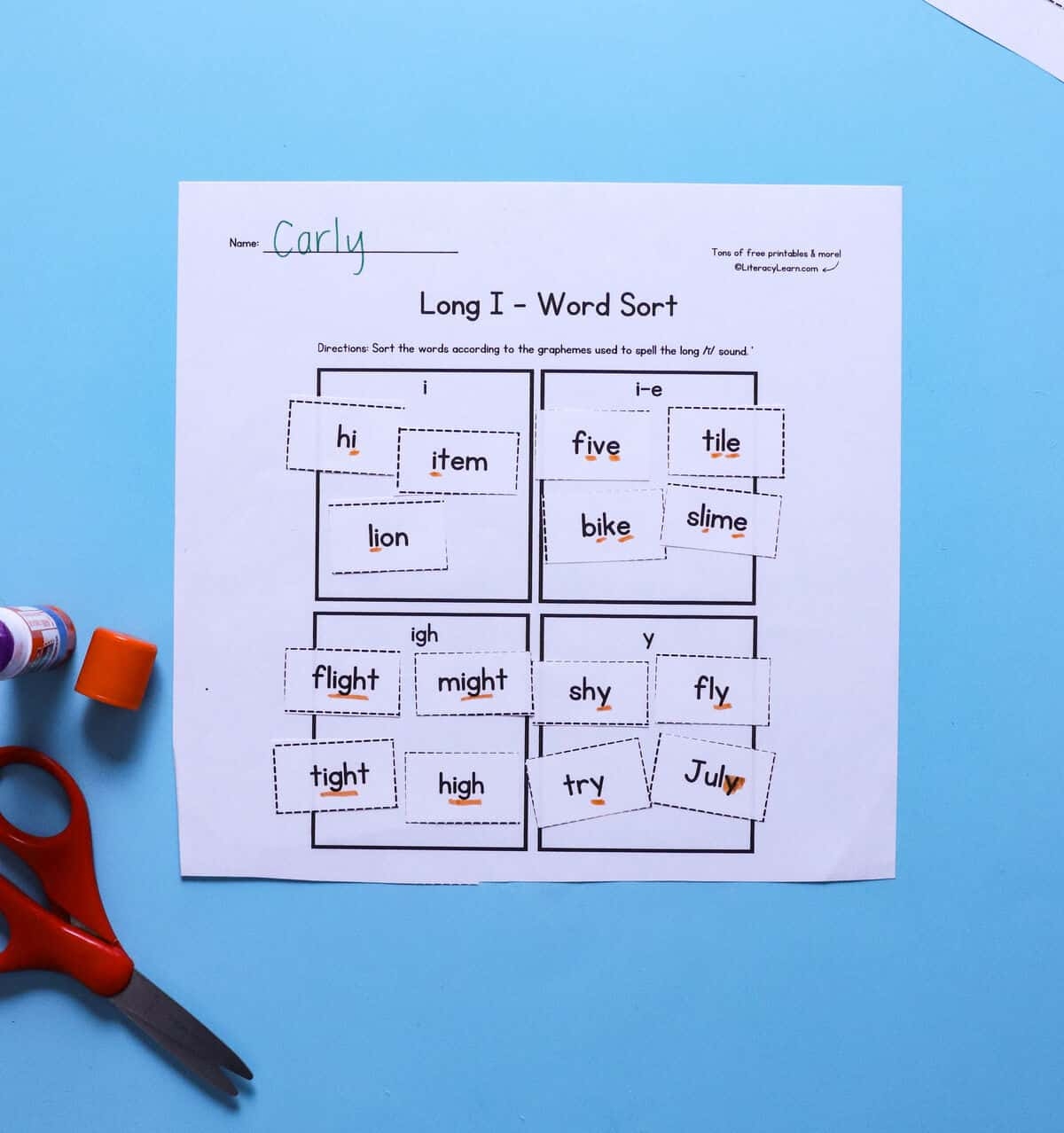 Word Sort Short And Long A E I O And U Cut And Glue Made By Teachers
