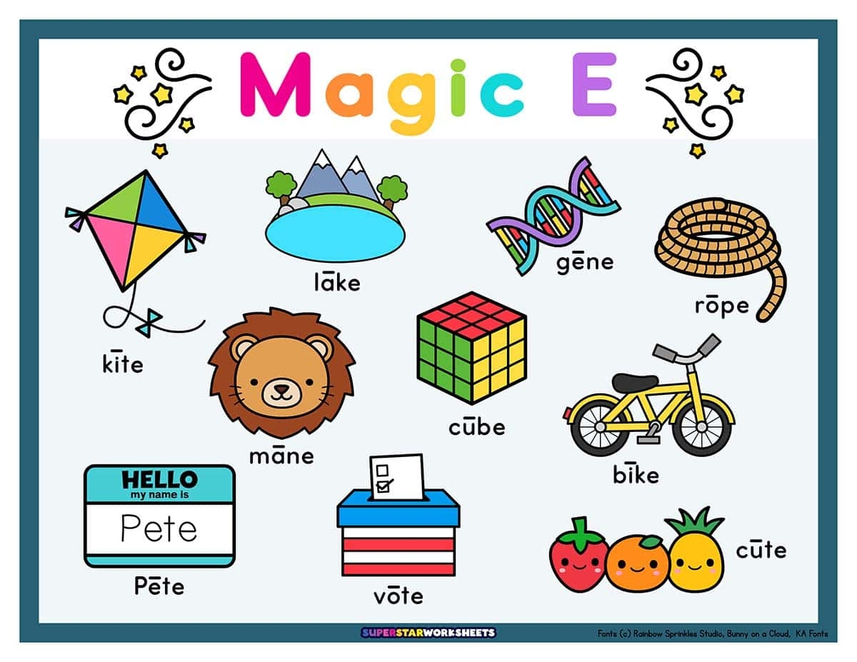 Magic E Words Superstar Worksheets Magic E Words Superstar Worksheets