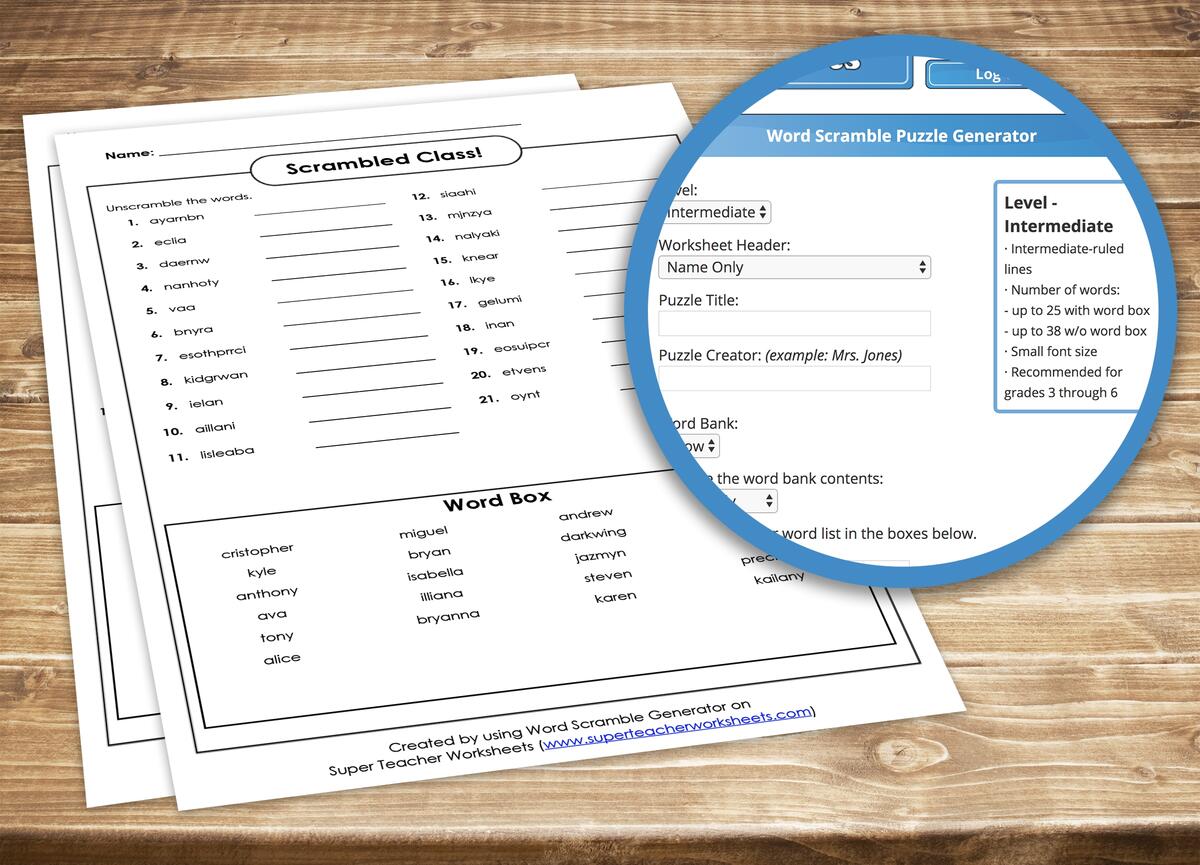 How To Make A Word Scramble Worksheet Worksheetzone Tutorial