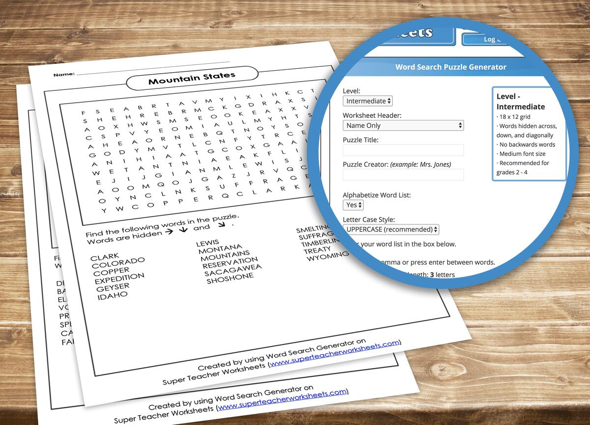 Make Your Own Puzzle Worksheets Blog Post