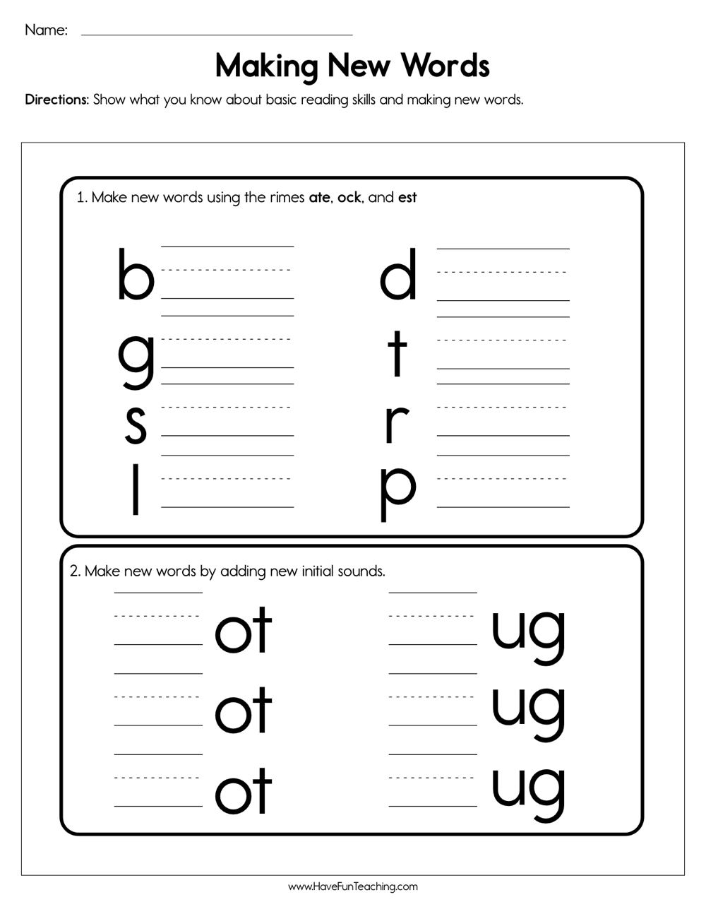 Making New Words Worksheet Have Fun Teaching Making New Words Worksheet Have Fun Teaching