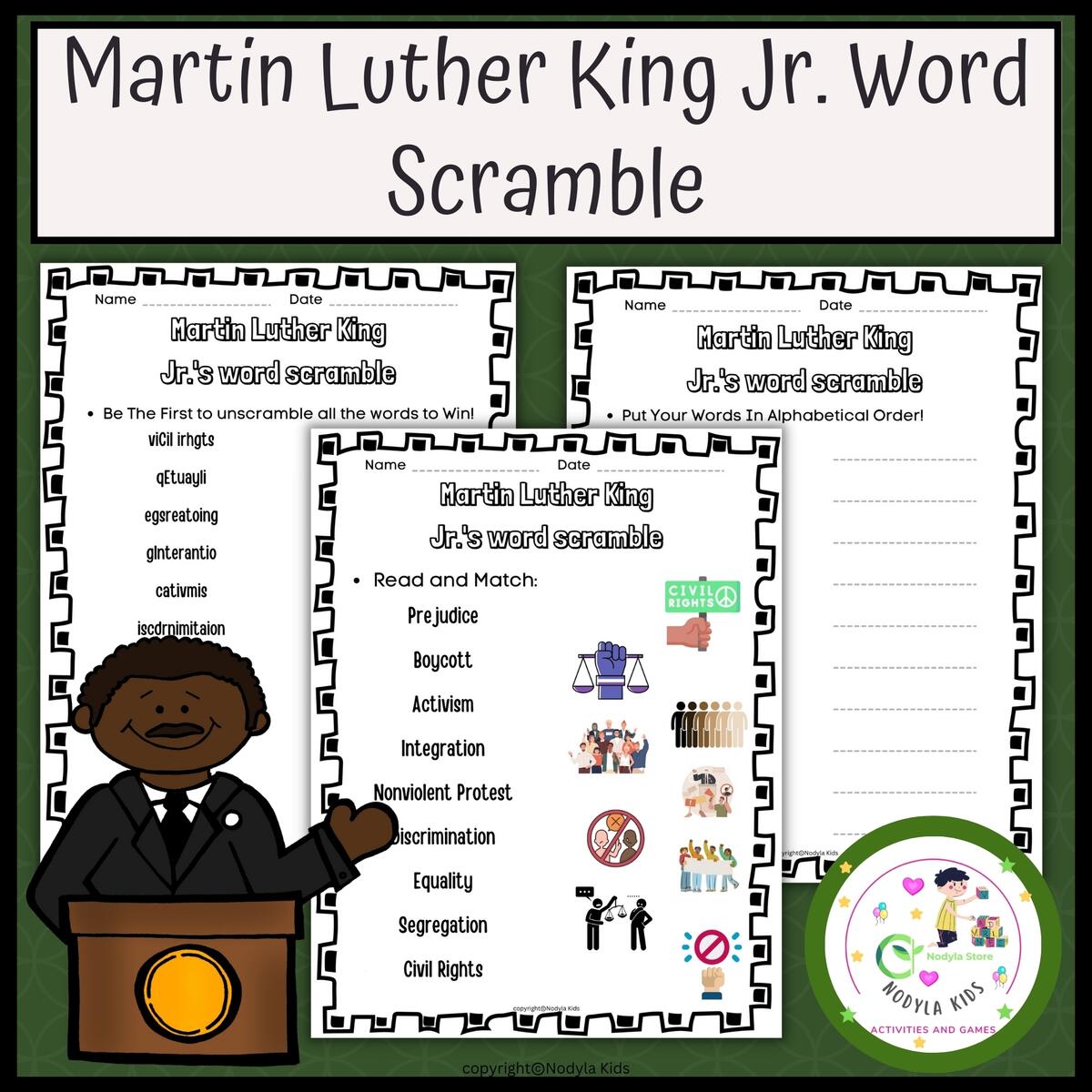 Martin Luther King Jr Word Scramble Engaging Activity For MLK Day Made By Teachers