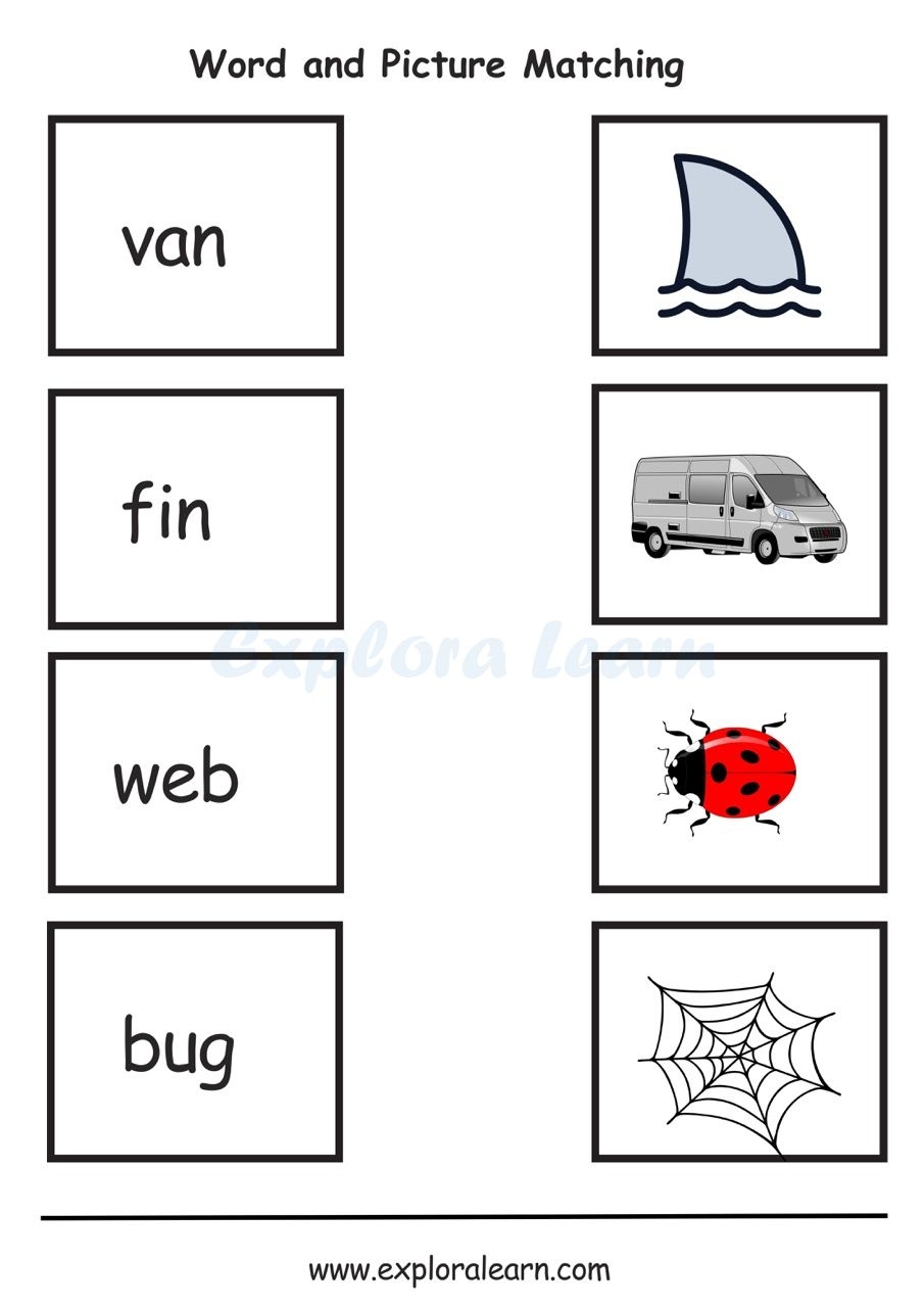 Match CVC Words Worksheets And Printable