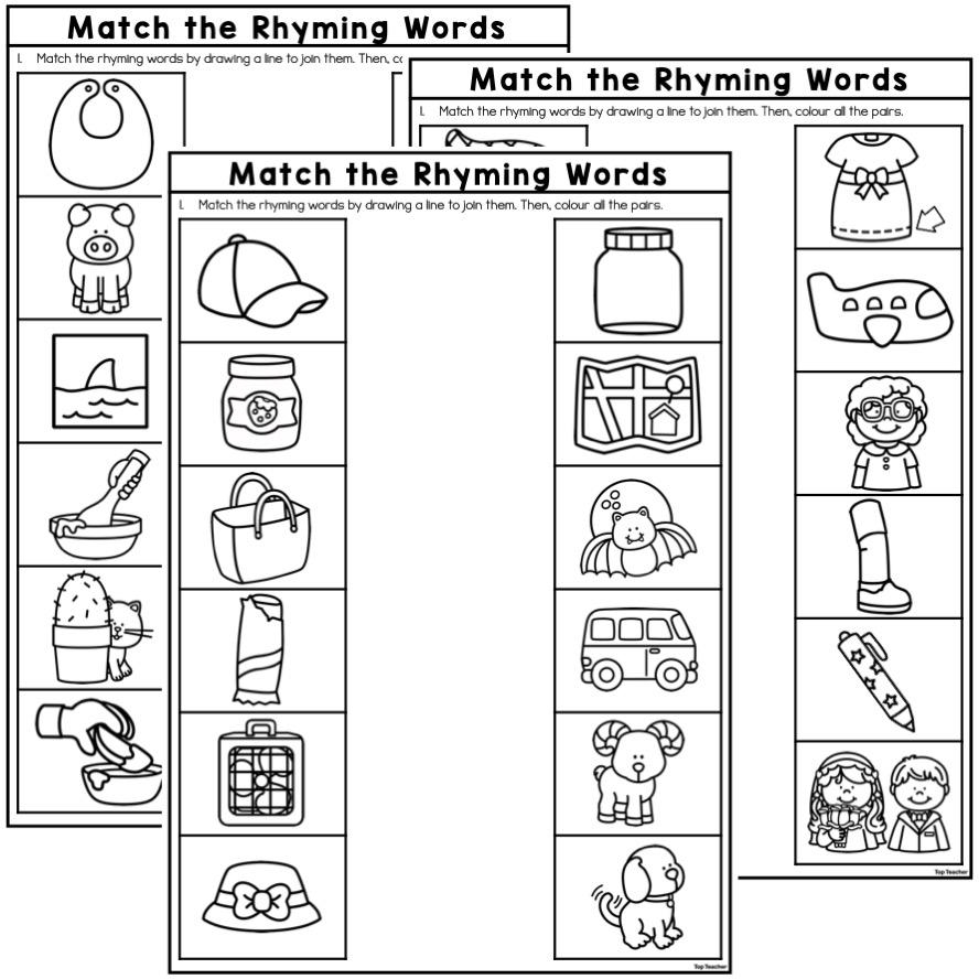 Match The Rhyming Words Worksheets Top Teacher