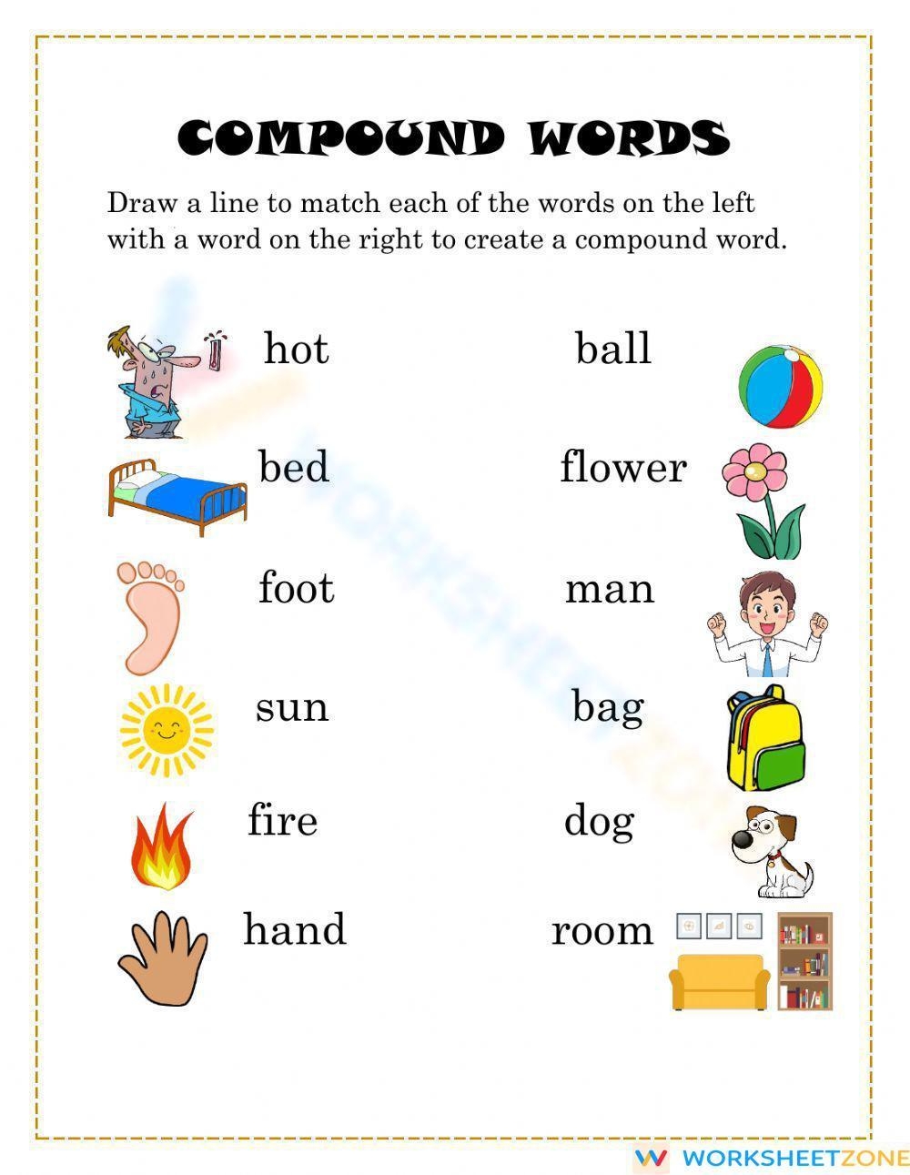 Match Words To Form Compound Words Worksheet