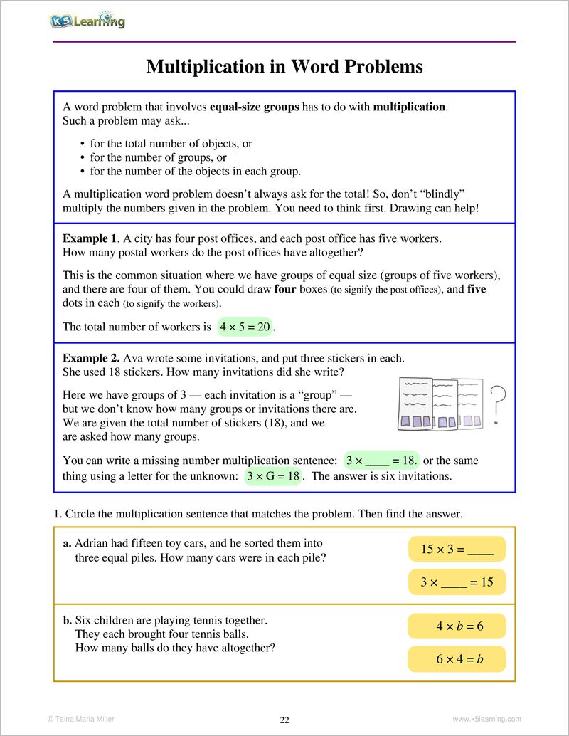 Math Word Problems Workbook For Grade 3 K5 Bookstore