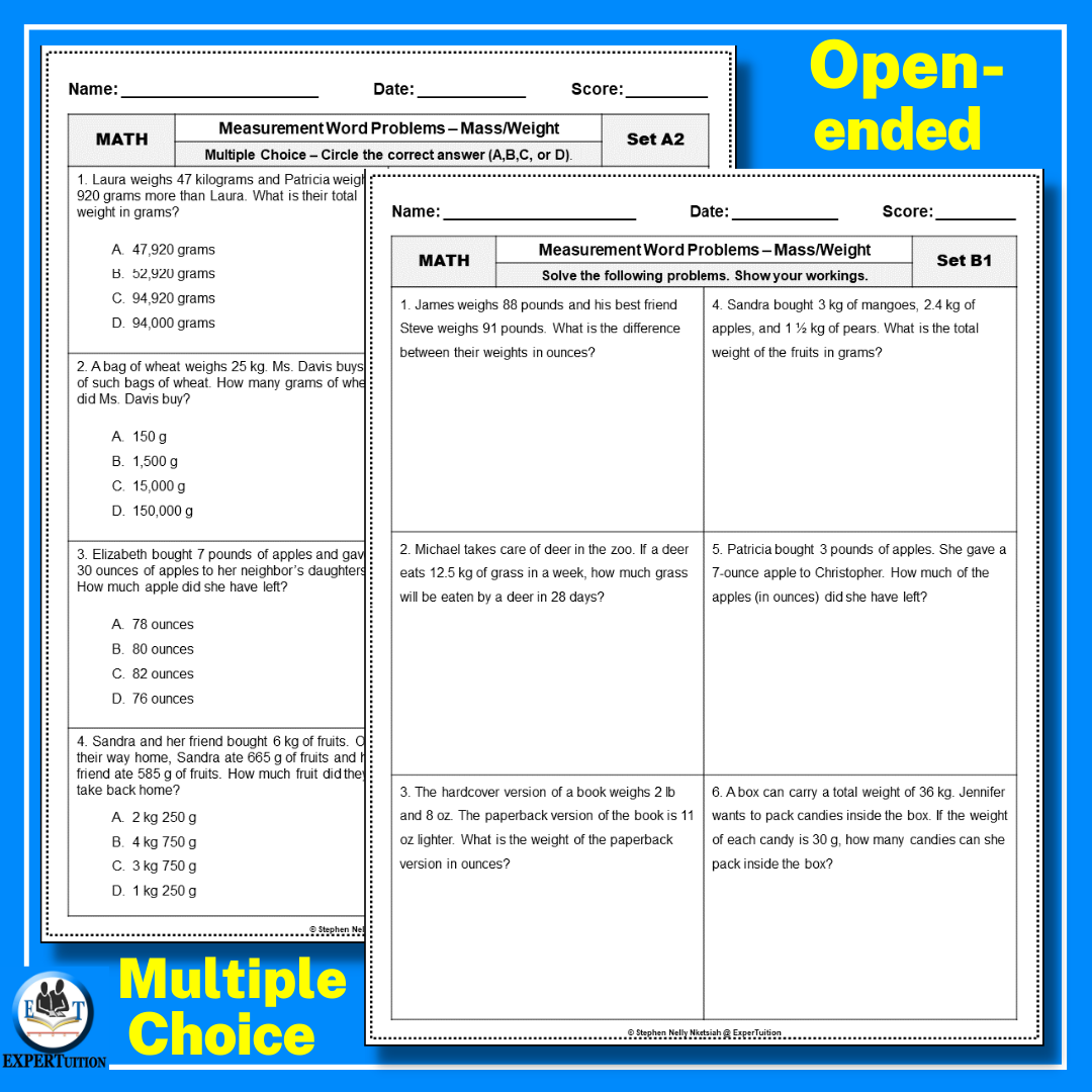 Measurement Conversion Word Problems Worksheets Mass And Weight Word Problems Made By Teachers