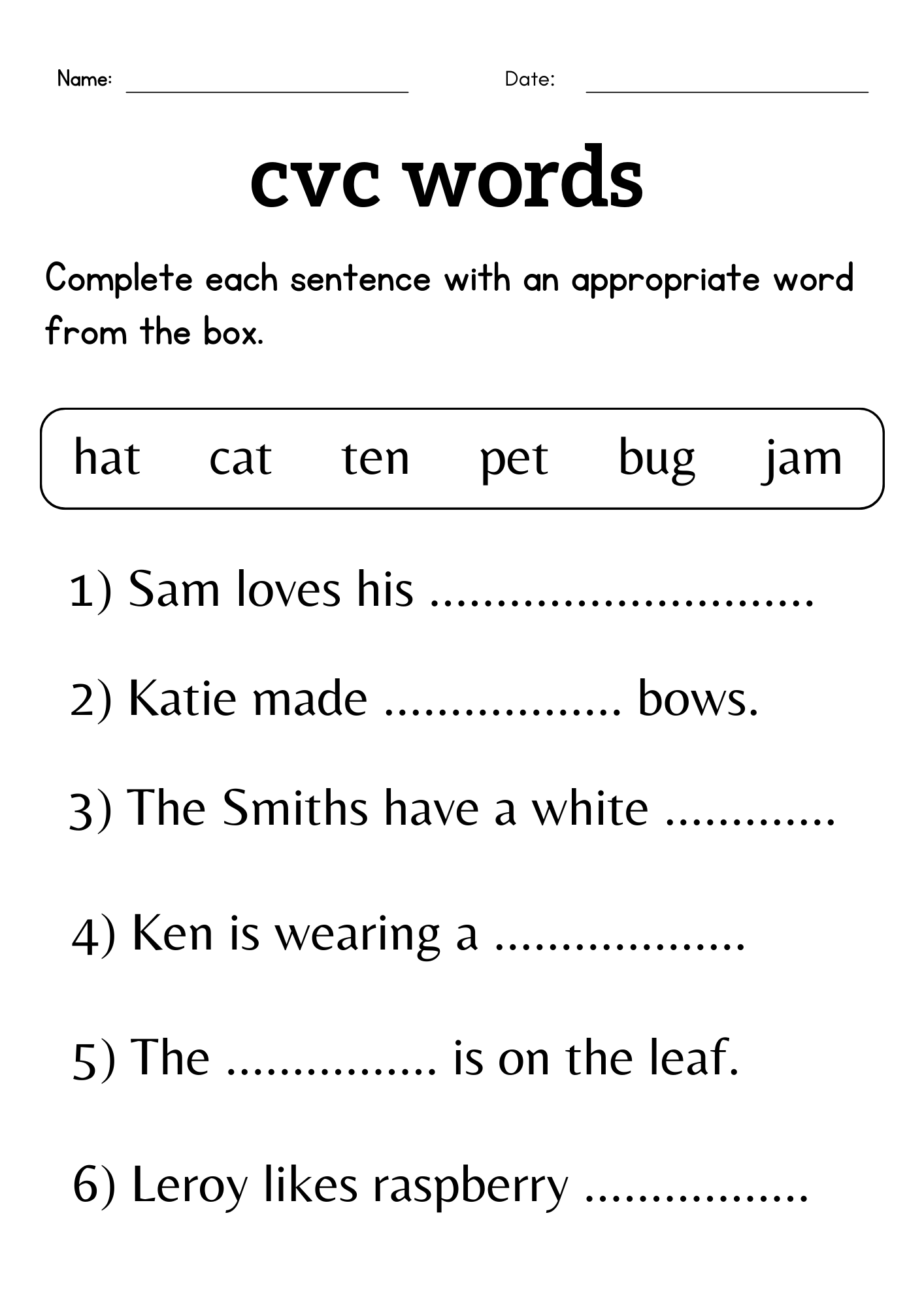 Missing Letter Cvc Words Activity Worksheet For Grade 1 Or 2 Made By Teachers Missing Letter Cvc Words Activity Worksheet For Grade 1 Or 2 Made By Teachers
