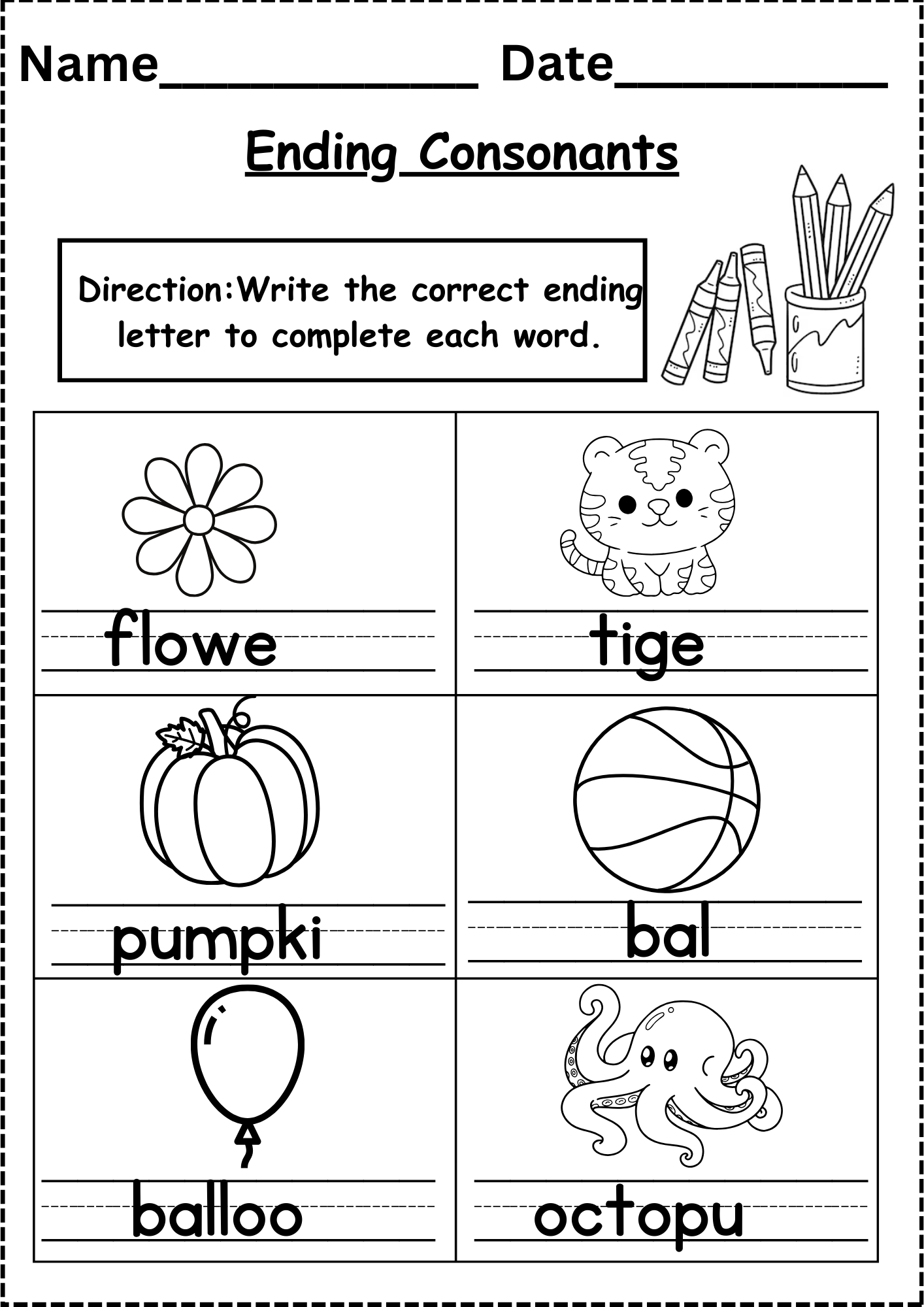 Halloween Missing Letters Worksheet Free Printable Digital PDF