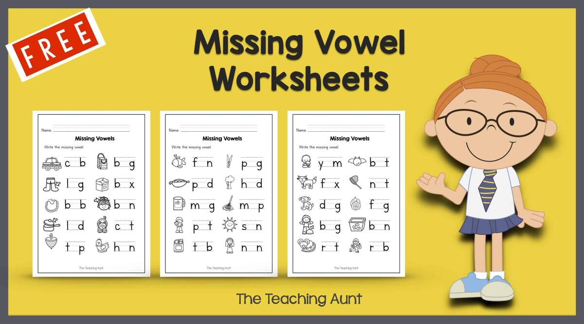 CVC Missing Letter Worksheets For Phonics Practice
