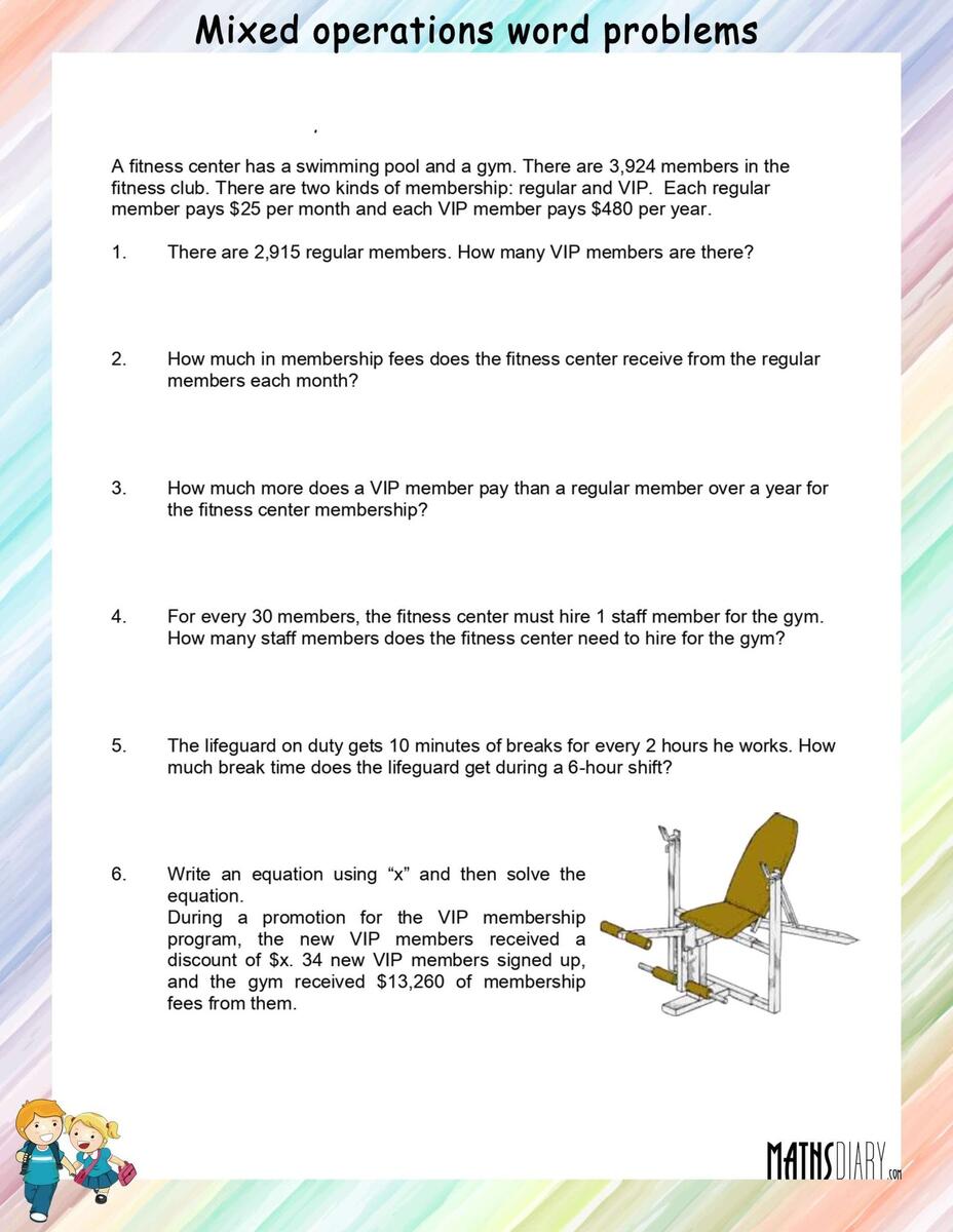 Mixed Operations Word Problems Worksheets Math Worksheets MathsDiary