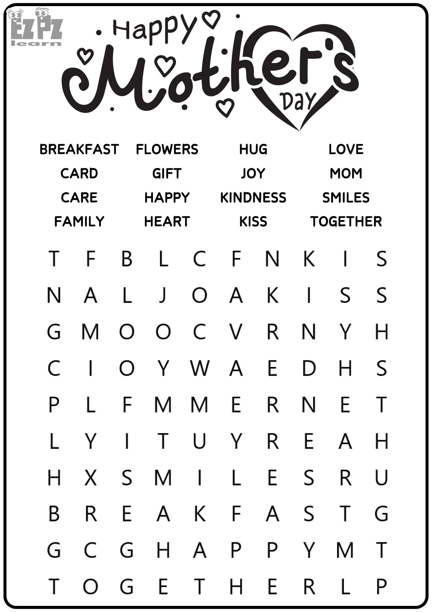 Mother S Day Word Search 16 Words PDF Download Ezpzlearn Mother S Day Vocabulary Word Search Worksheets Top Teacher