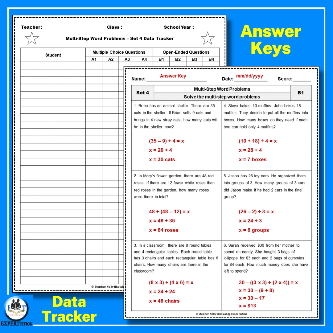 Multi Step Word Problems Worksheets Addition Subtraction Multiplication And Division Word Problems SET 4 Classful Multi Step Word Problems Worksheets Addition Subtraction Multiplication And Division Word Problems SET 4 Classful