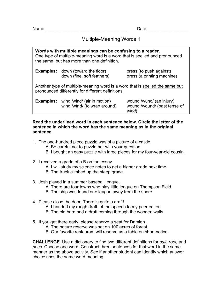 Multiple Meaning Words 1 Treasures macmillanmh Flip EBook Pages 1 3 AnyFlip