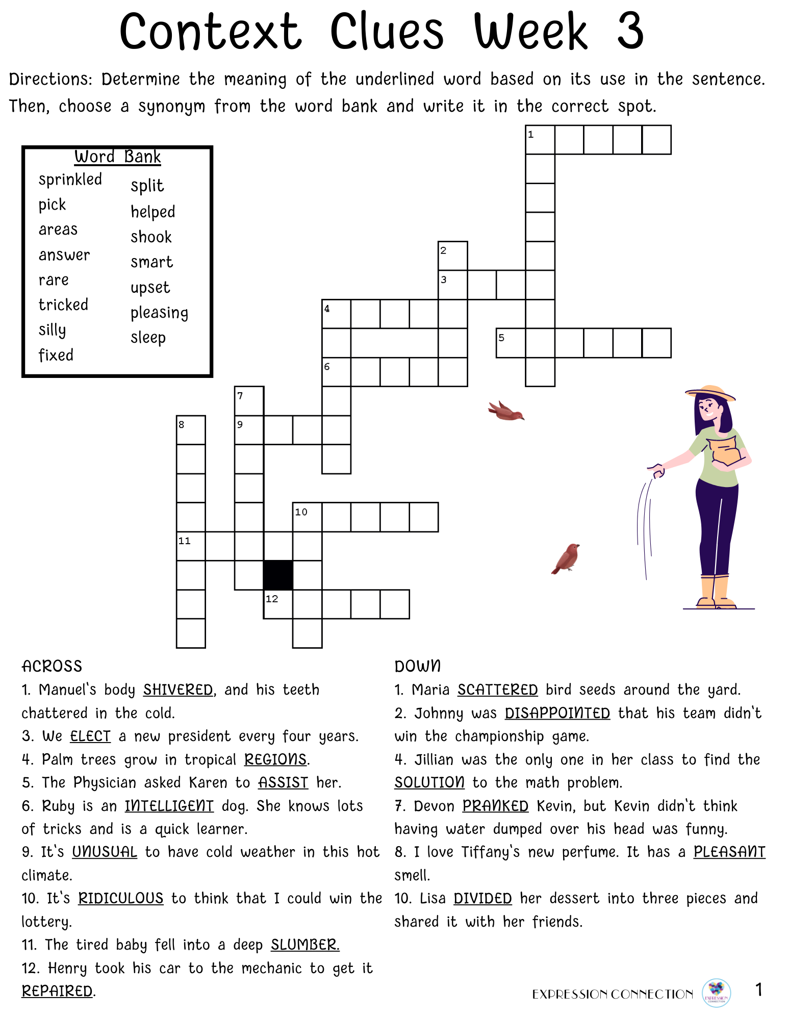 Context Clues Worksheets Printable Vocabulary Inference Activities