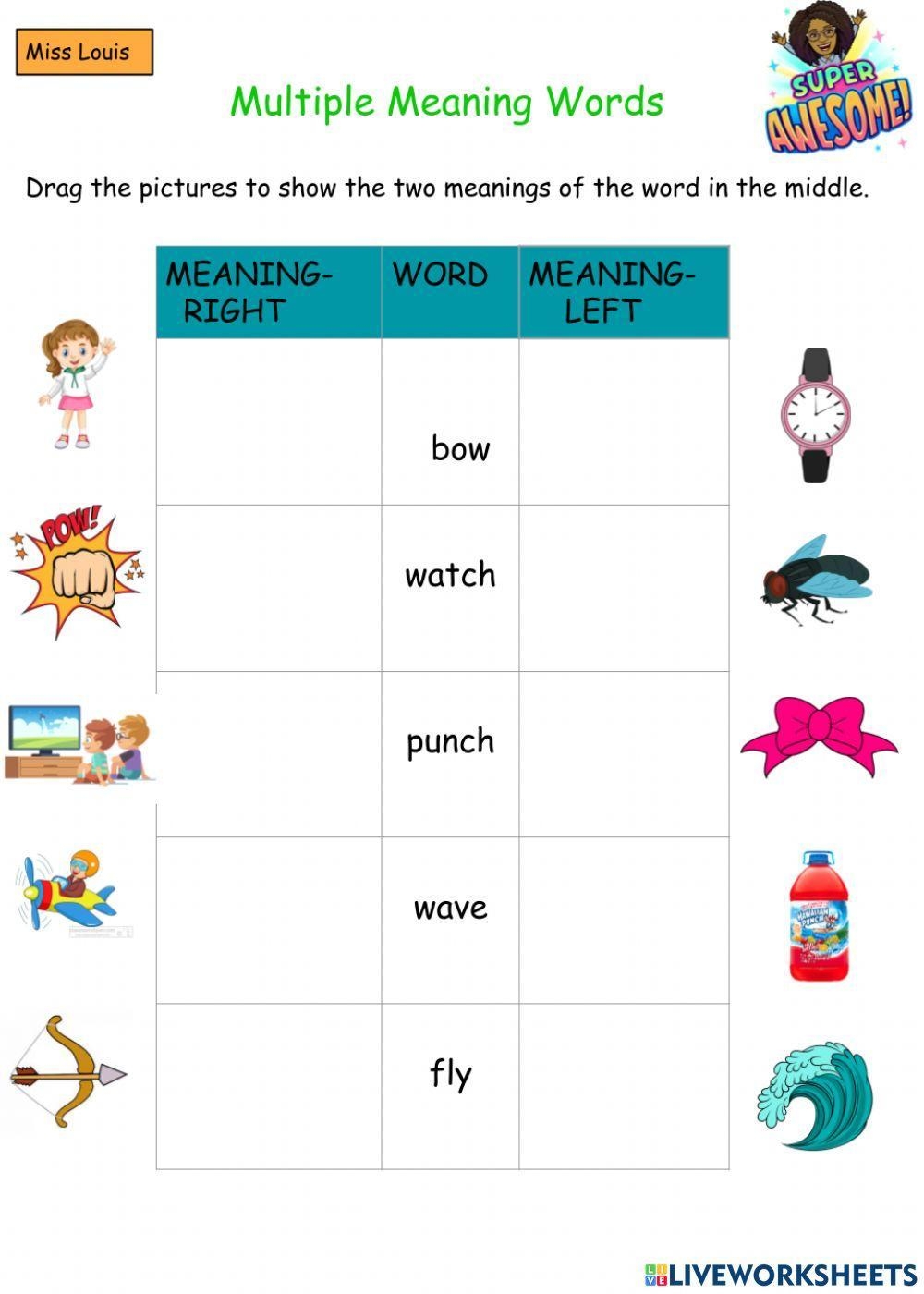Multiple Meaning Words Worksheet For 1 Worksheets Library Printable Multiple Meaning Words Worksheets Download