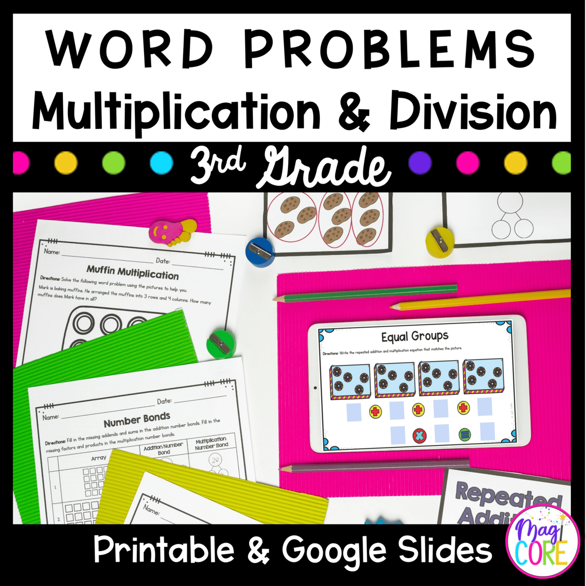 Multiplication Division Word Problems 3rd Grade Math MagiCore