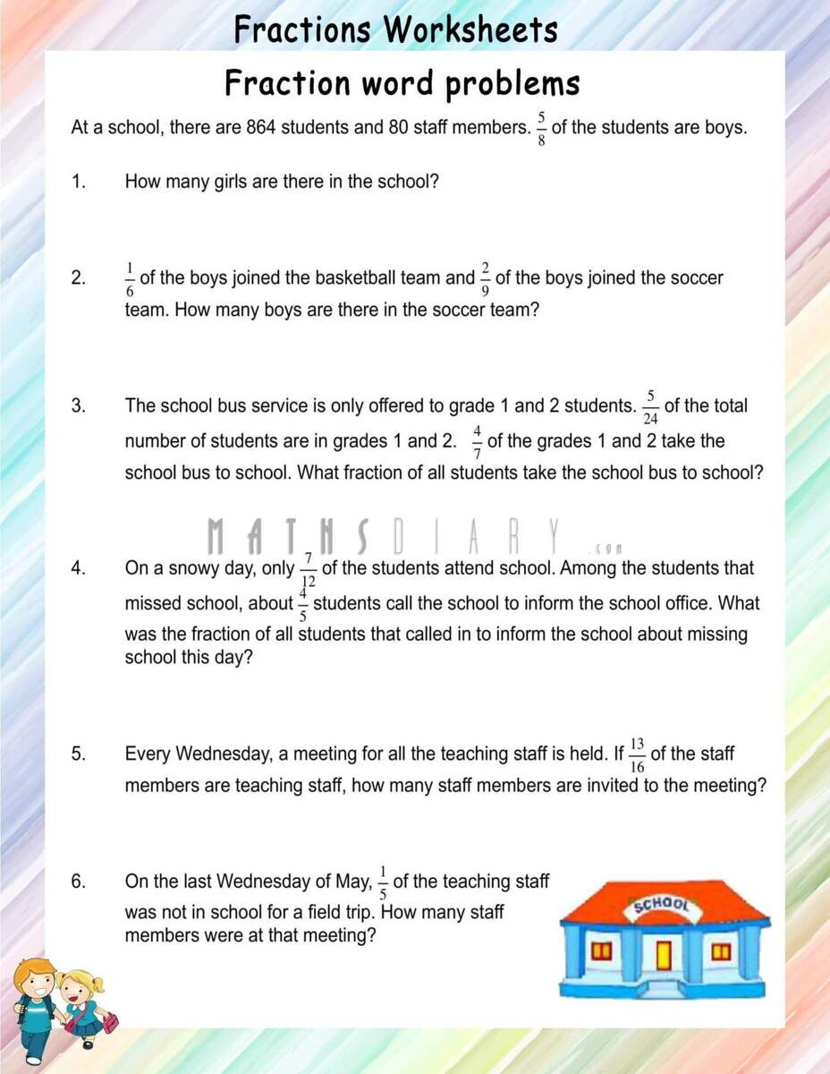 Multiplication Of Fractions In Word Problems Math Worksheets MathsDiary