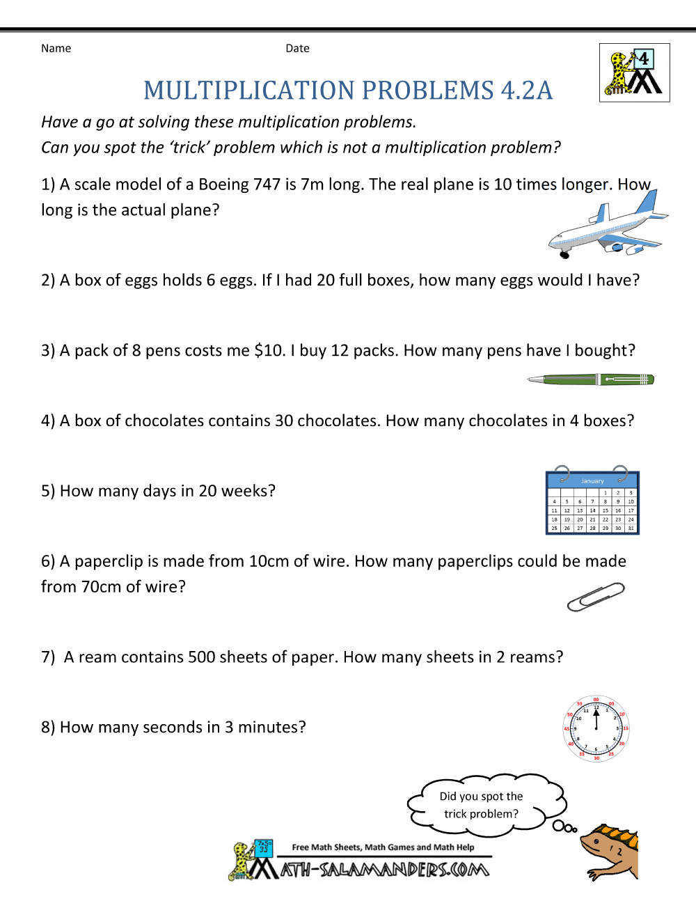 Multiplication Word Problems 4th Grade Multiplication Word Problems 4th Grade