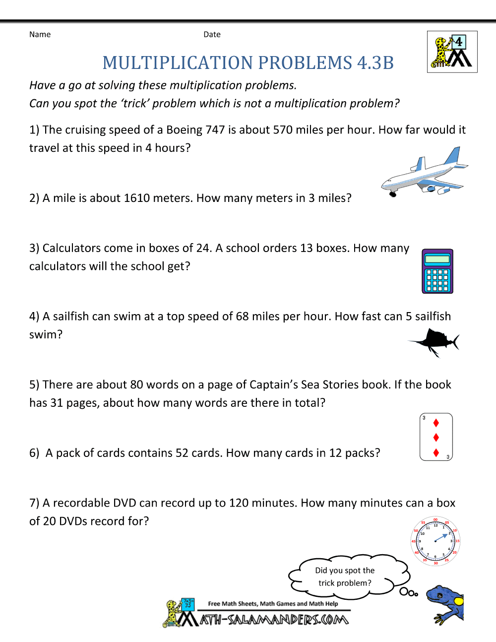 Multiplication Word Problems 4th Grade Multiplication Word Problems 4th Grade