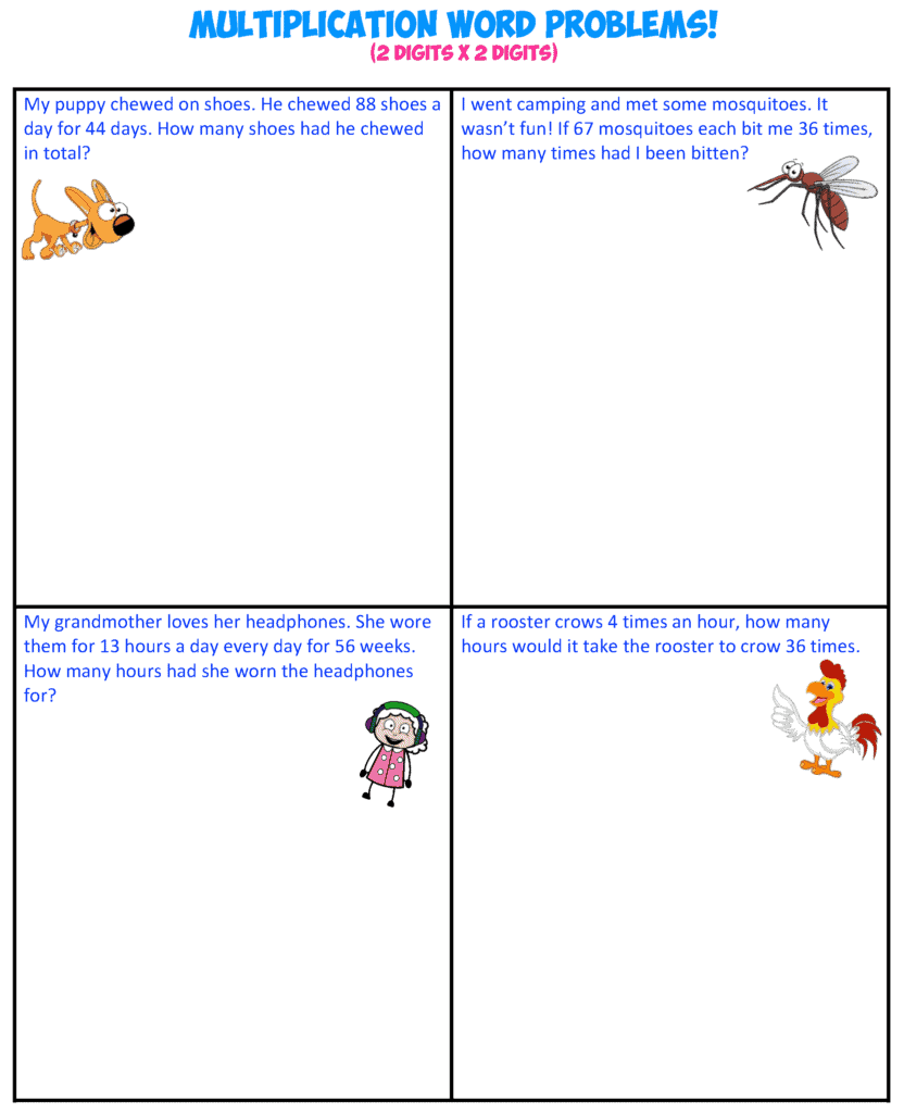 Multiplication Word Problems D Mr R S World Of Math Multiplication Word Problem Area 2nd Grade