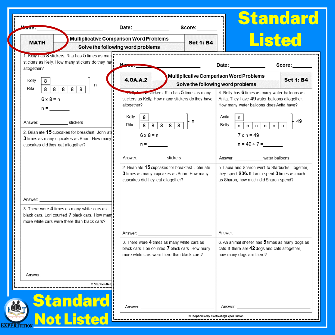 Multiplicative Comparison Word Problems Worksheets Set 1 Made By Teachers Multiplicative Comparison Word Problems Worksheets Set 1 Made By Teachers