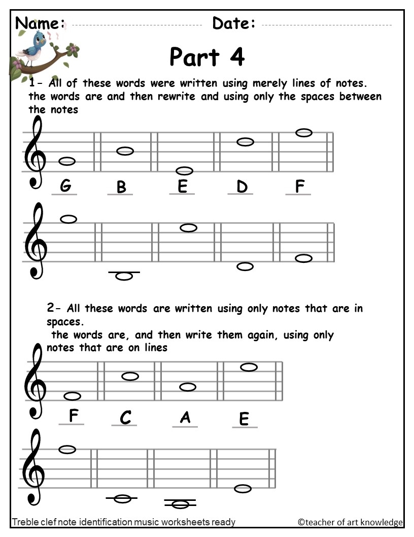 Treble Clef Note Naming Worksheet Schools Music Market Worksheets Library