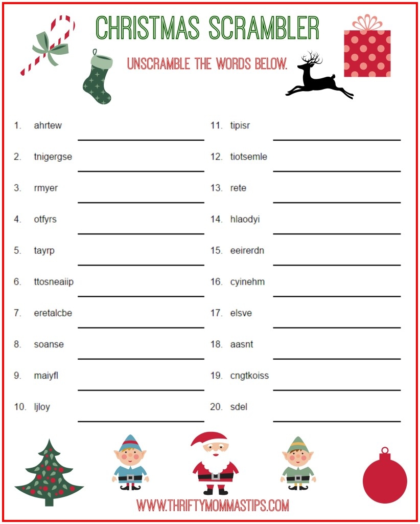 My Christmas Scrambler Answers Free Printable Thrifty Mommas Tips My Christmas Scrambler Answers Free Printable Thrifty Mommas Tips