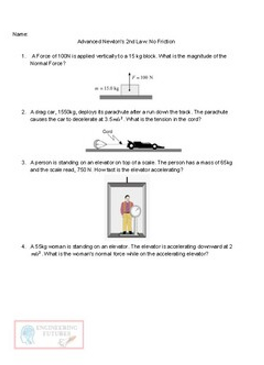 Newtons 2nd Law Of Motion Worksheets No Friction Worksheets Library