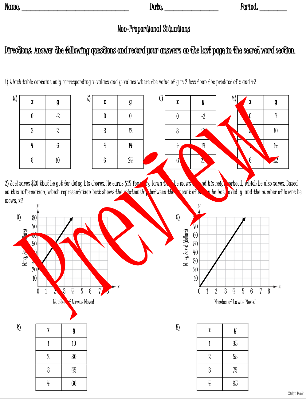 Non Proportional Situations Word Scramble TEK 8 5B STAAR Level Questions Made By Teachers Non Proportional Situations Word Scramble TEK 8 5B STAAR Level Questions Made By Teachers