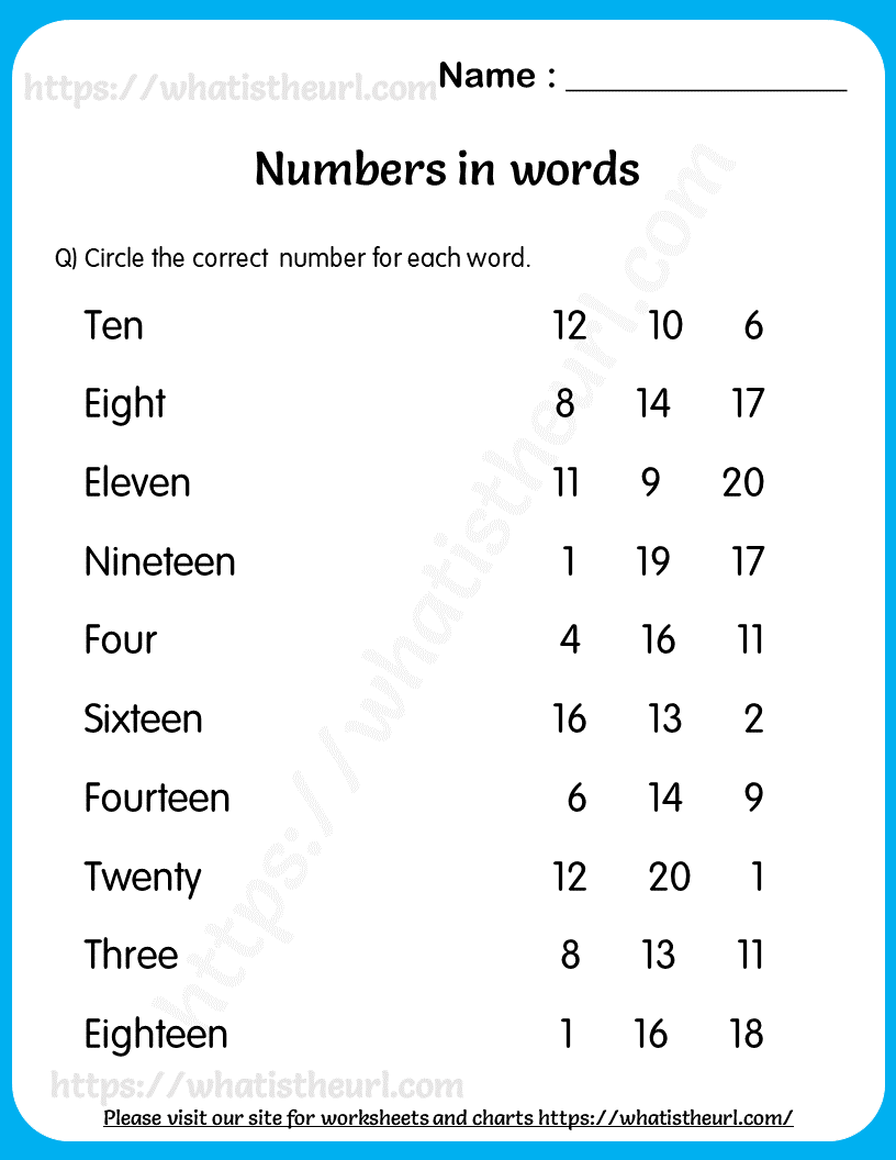 Number As Words 1 20 Worksheet For Grade 1 Your Home Teacher Worksheets Library Number As Words 1 20 Worksheet For Grade 1 Your Home Teacher Worksheets Library