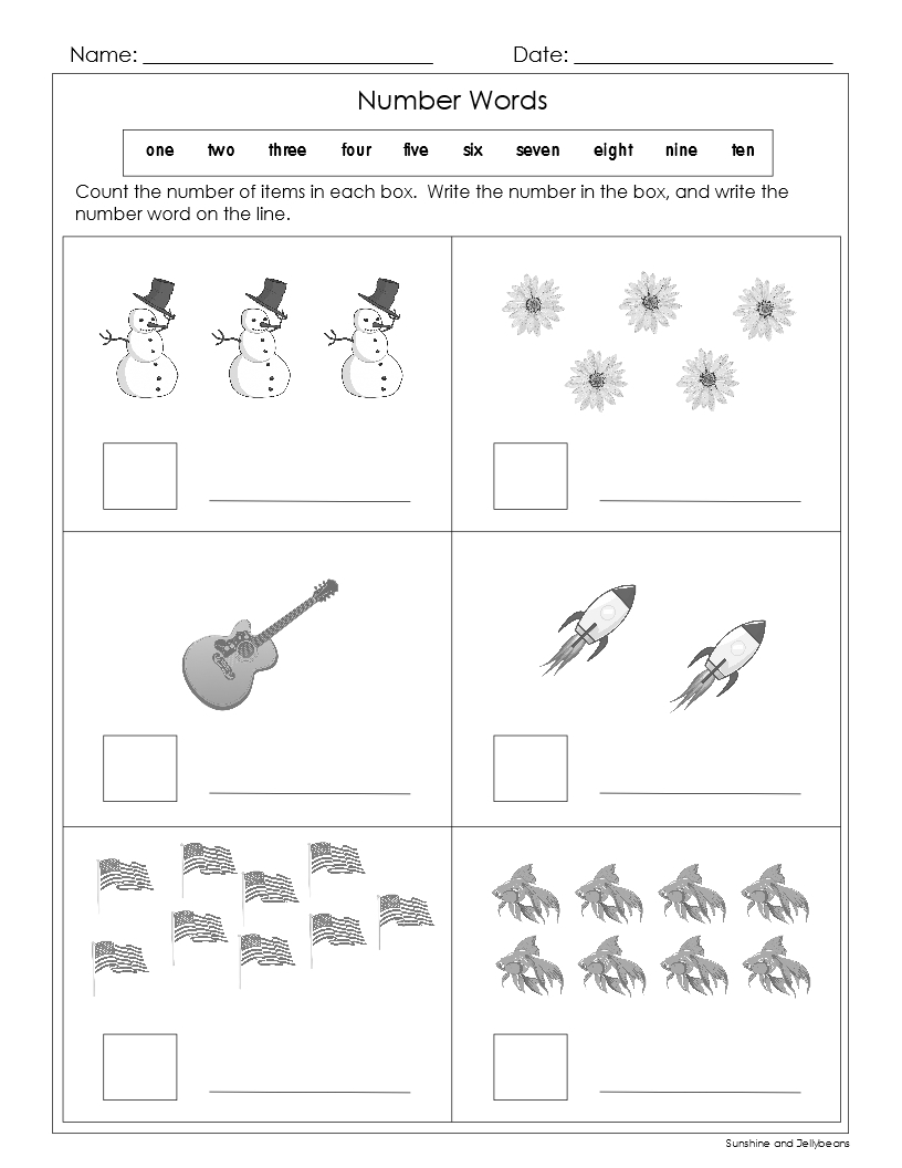 Number Words To Ten 4 Worksheets Grade 1 Counting And Writing Practice Made By Teachers Number Words To Ten 4 Worksheets Grade 1 Counting And Writing Practice Made By Teachers