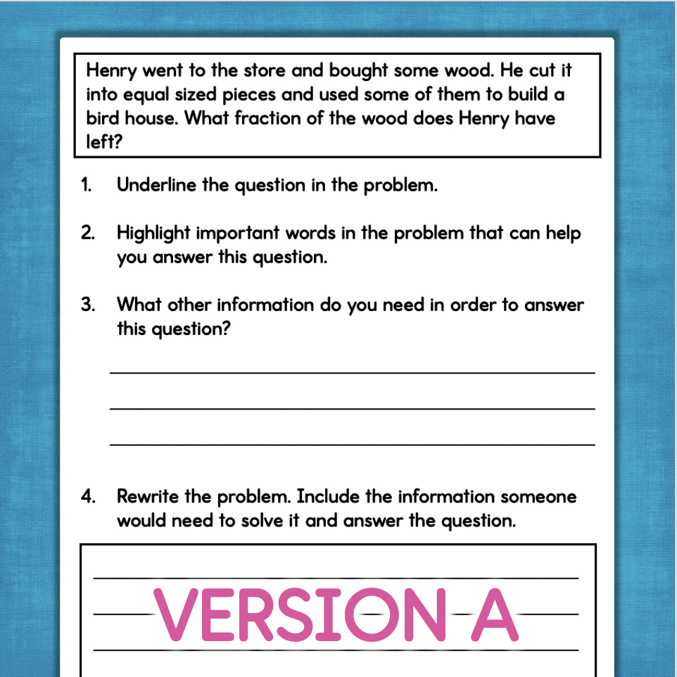Numberless Word Problems Worksheets Problem Solving Practice Numberless Word Problems Worksheets Problem Solving Practice