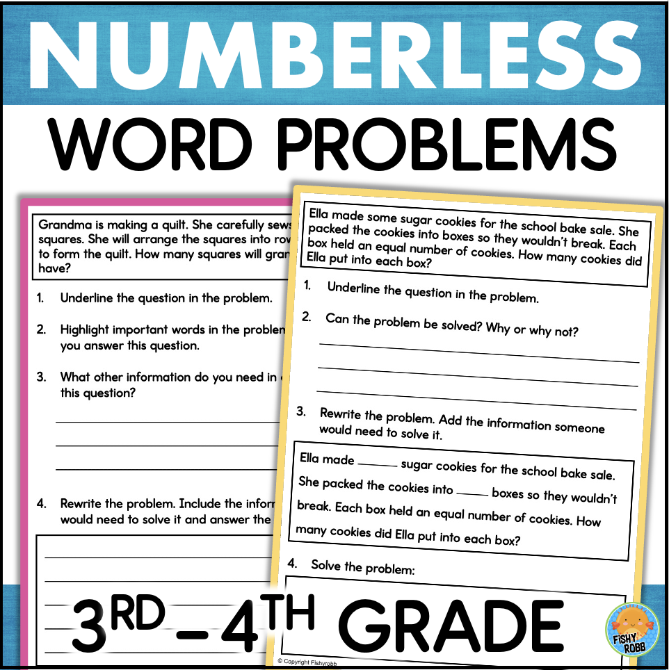 Numberless Word Problems Worksheets Problem Solving Practice Numberless Word Problems Worksheets Problem Solving Practice