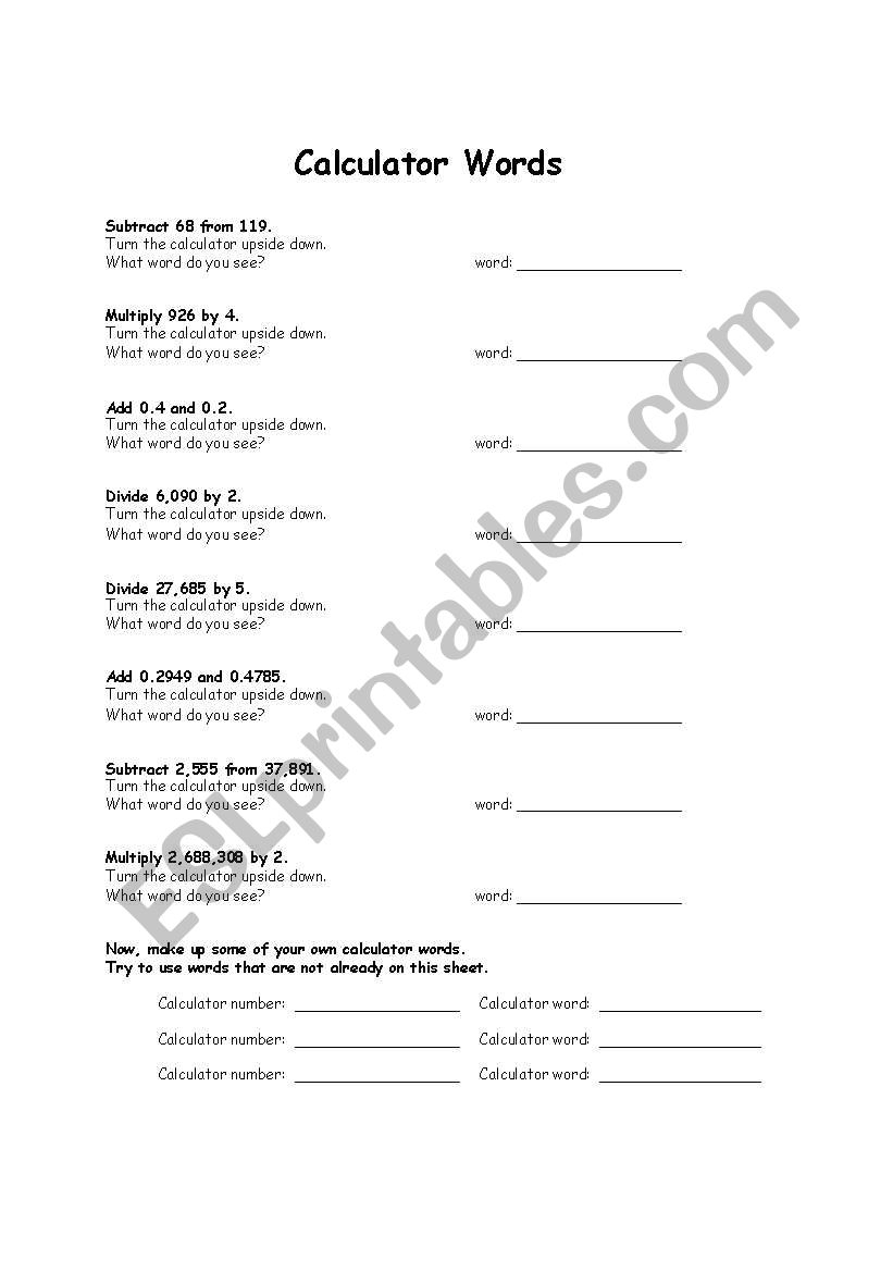 Math Drills Worksheets