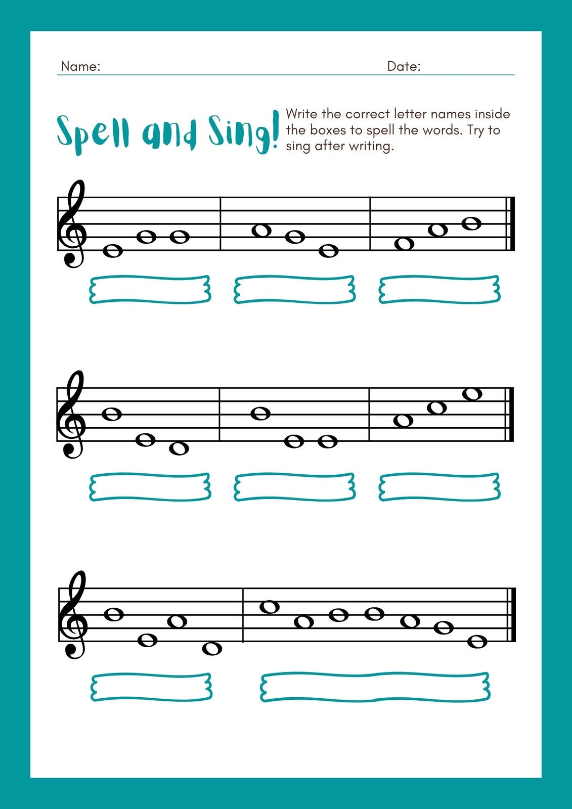 Page 2 Free Music Worksheet Templates To Edit And Print Canva