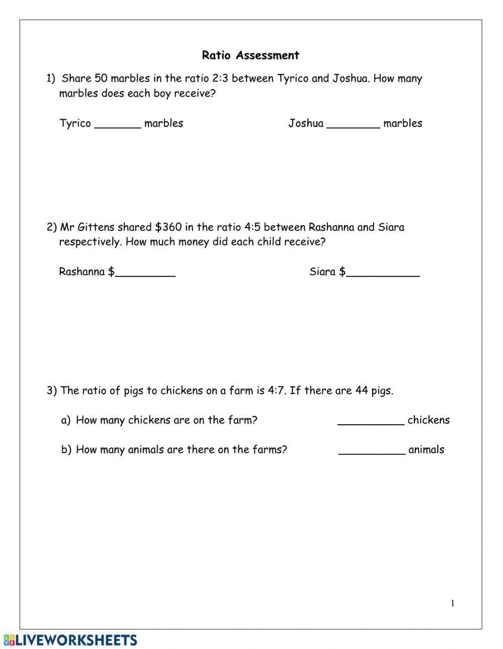 Partitive Proportion Worksheet Worksheets Library
