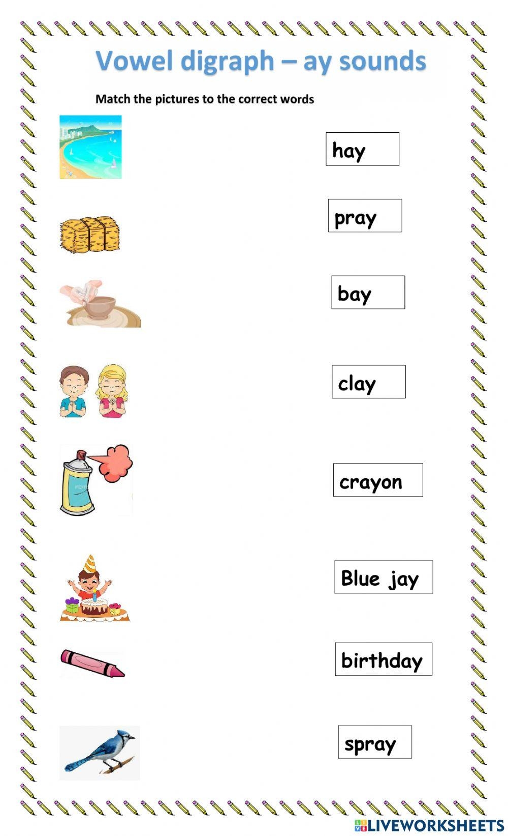 Phonics Ay Sounds Worksheet Worksheets Library