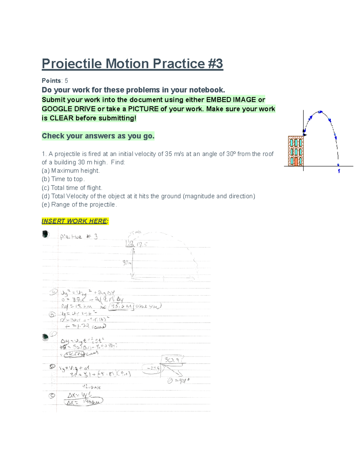 Physics 541 Projectile Motion Practice Problems 3 Studocu Physics 541 Projectile Motion Practice Problems 3 Studocu